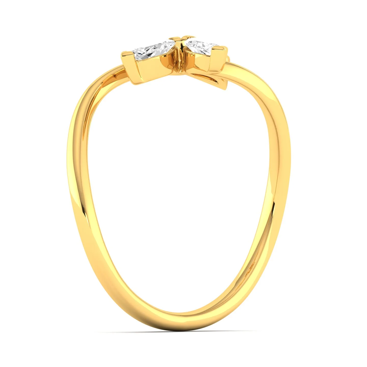 Lab Grown Diamond Butterfly Ring 9k Solid Gold - Image 4