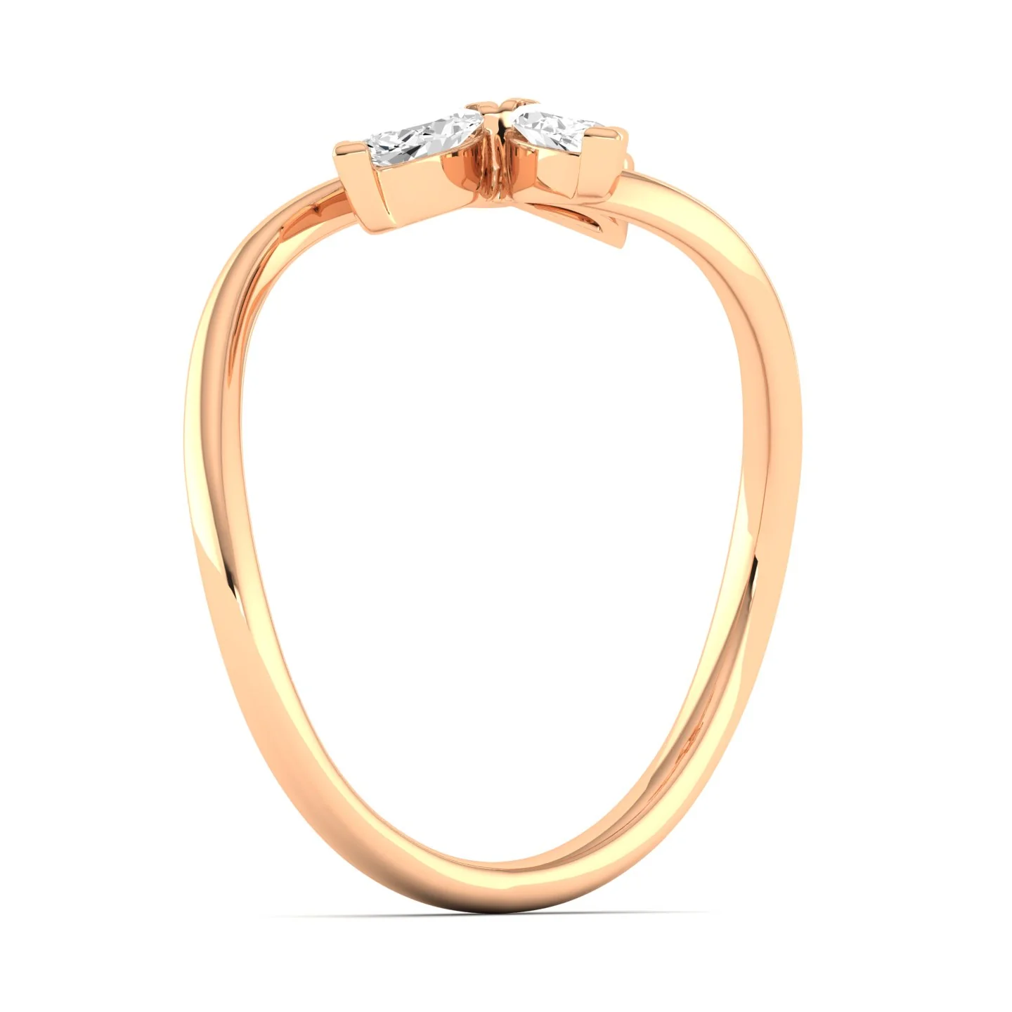 Lab Grown Diamond Butterfly Ring 9k Solid Gold - Image 8