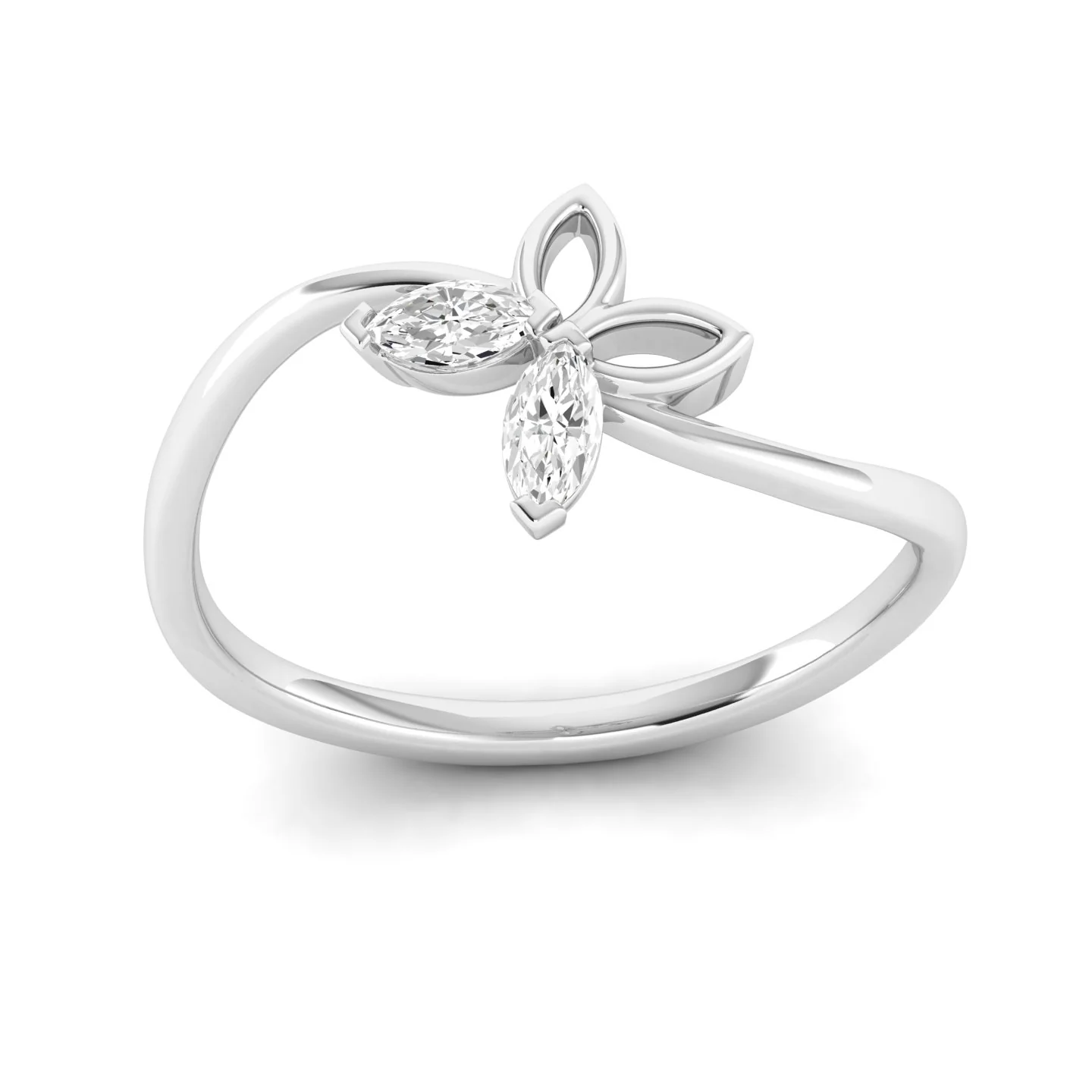 Lab Grown Diamond Butterfly Ring 9k Solid Gold - Image 9