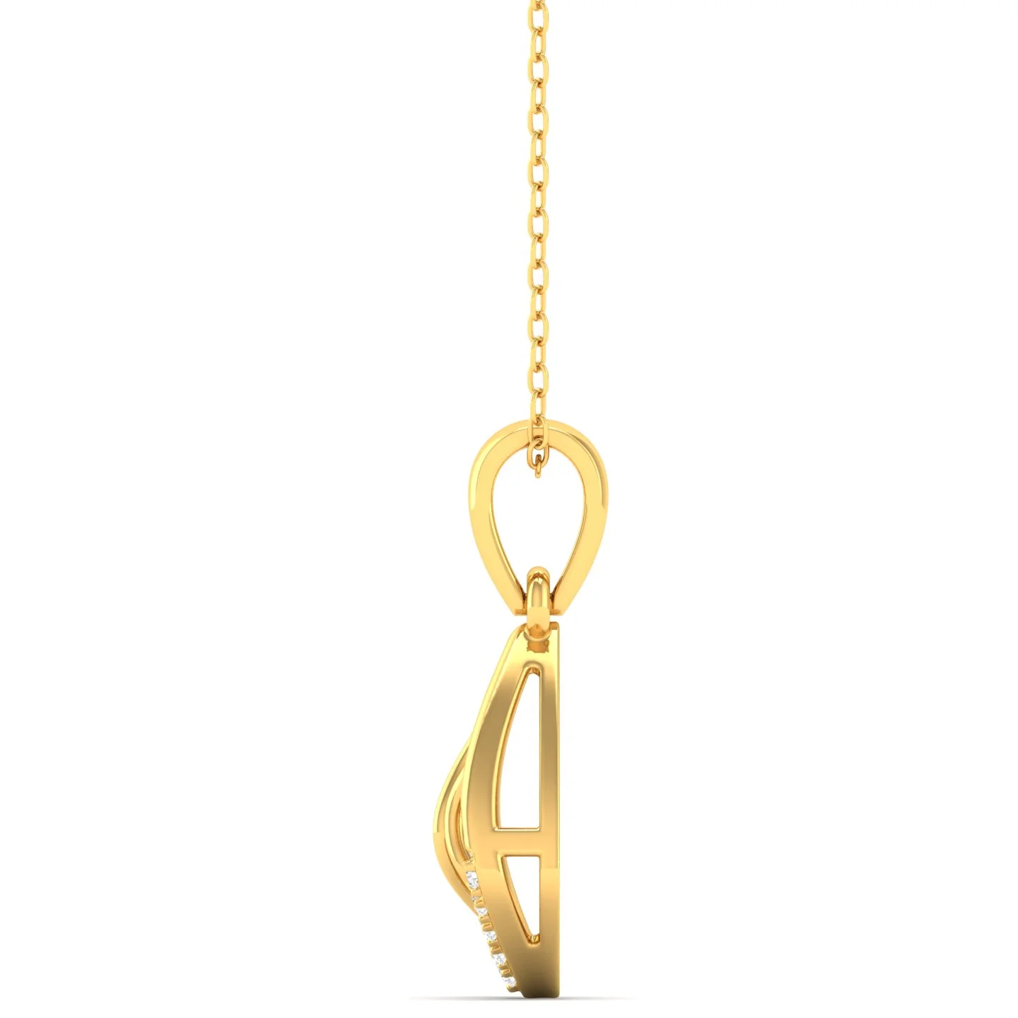 0.06Ct Round Diamond Shell Pendant 9k Solid - Image 3