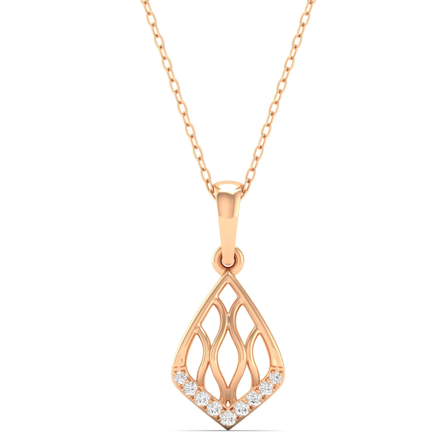 0.06Ct Round Diamond Shell Pendant 9k Solid - Image 4