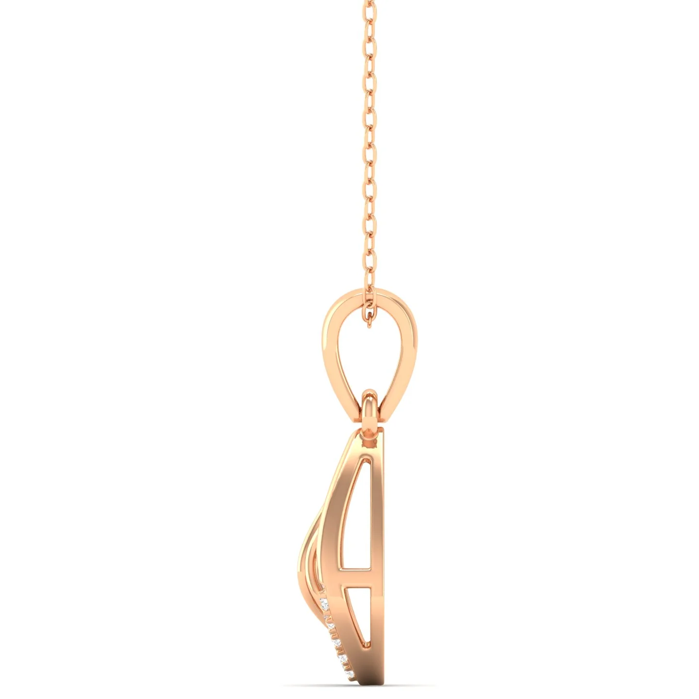 0.06Ct Round Diamond Shell Pendant 9k Solid - Image 5