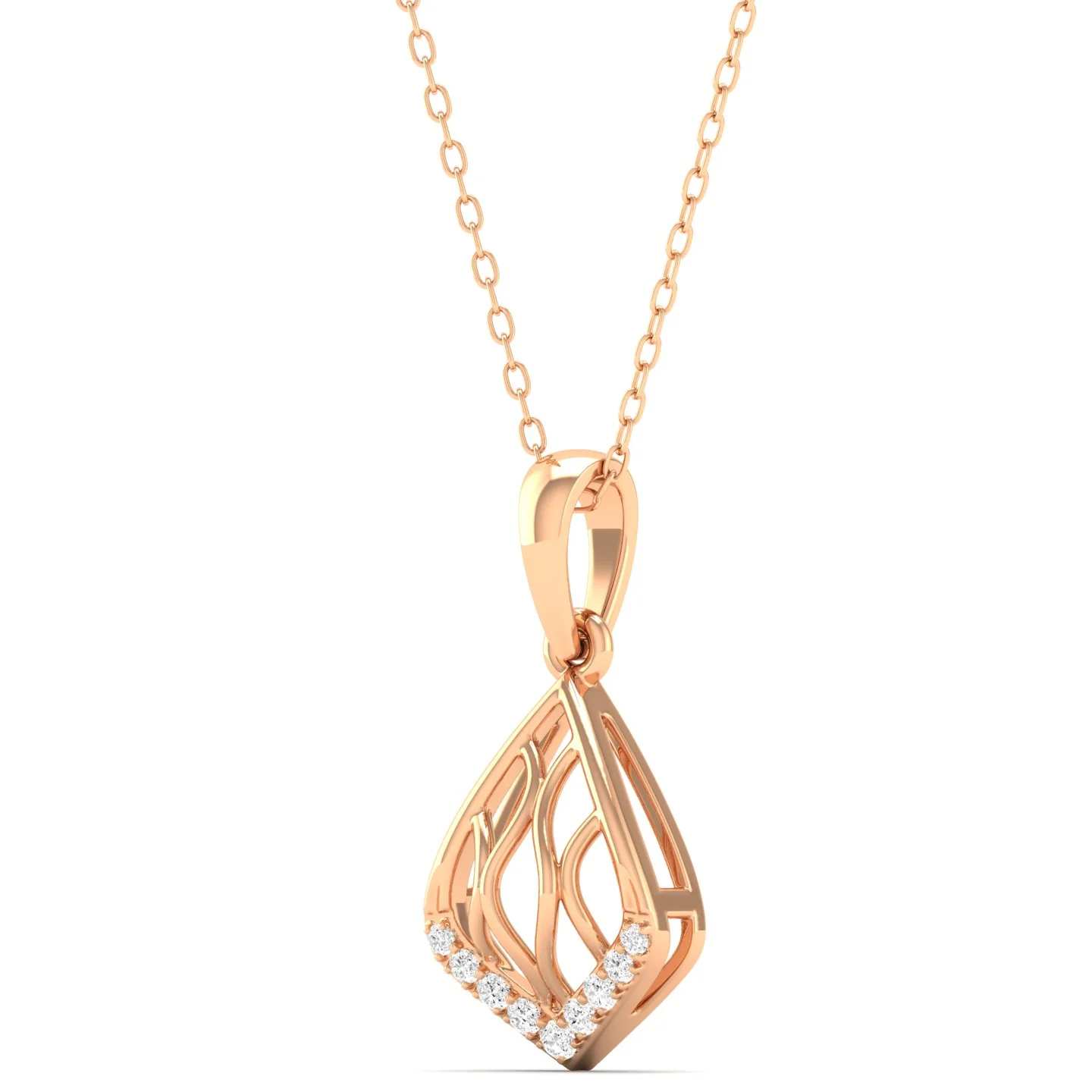 0.06Ct Round Diamond Shell Pendant 9k Solid - Image 6