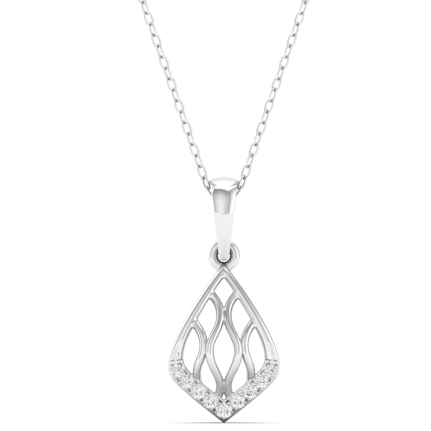 0.06Ct Round Diamond Shell Pendant 9k Solid - Image 7