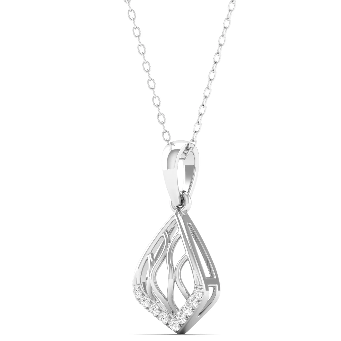 0.06Ct Round Diamond Shell Pendant 9k Solid - Image 9