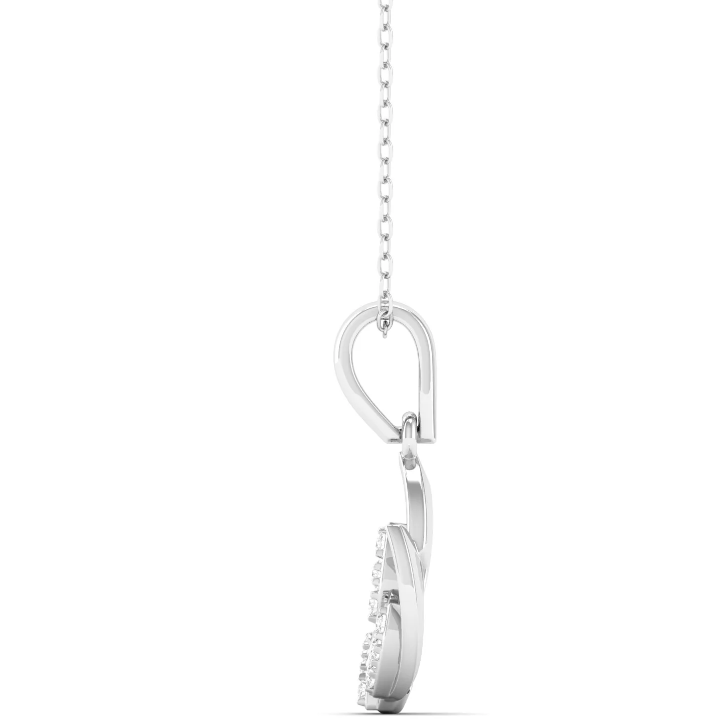 0.07Ct Round Diamond Three Leaf Pendant 9k Solid - Image 8