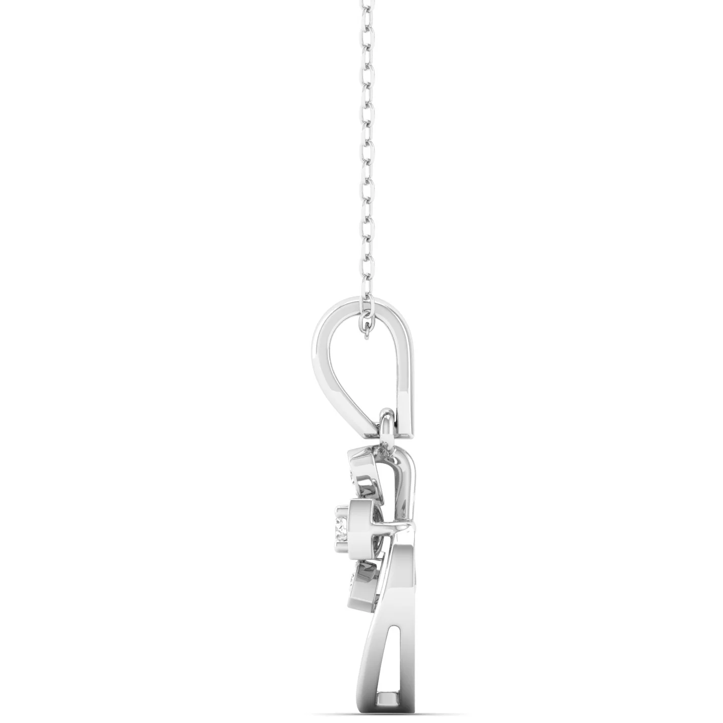 0.06Ct Round Diamond Heart Cross Pendant 9k Solid Gold - Image 6