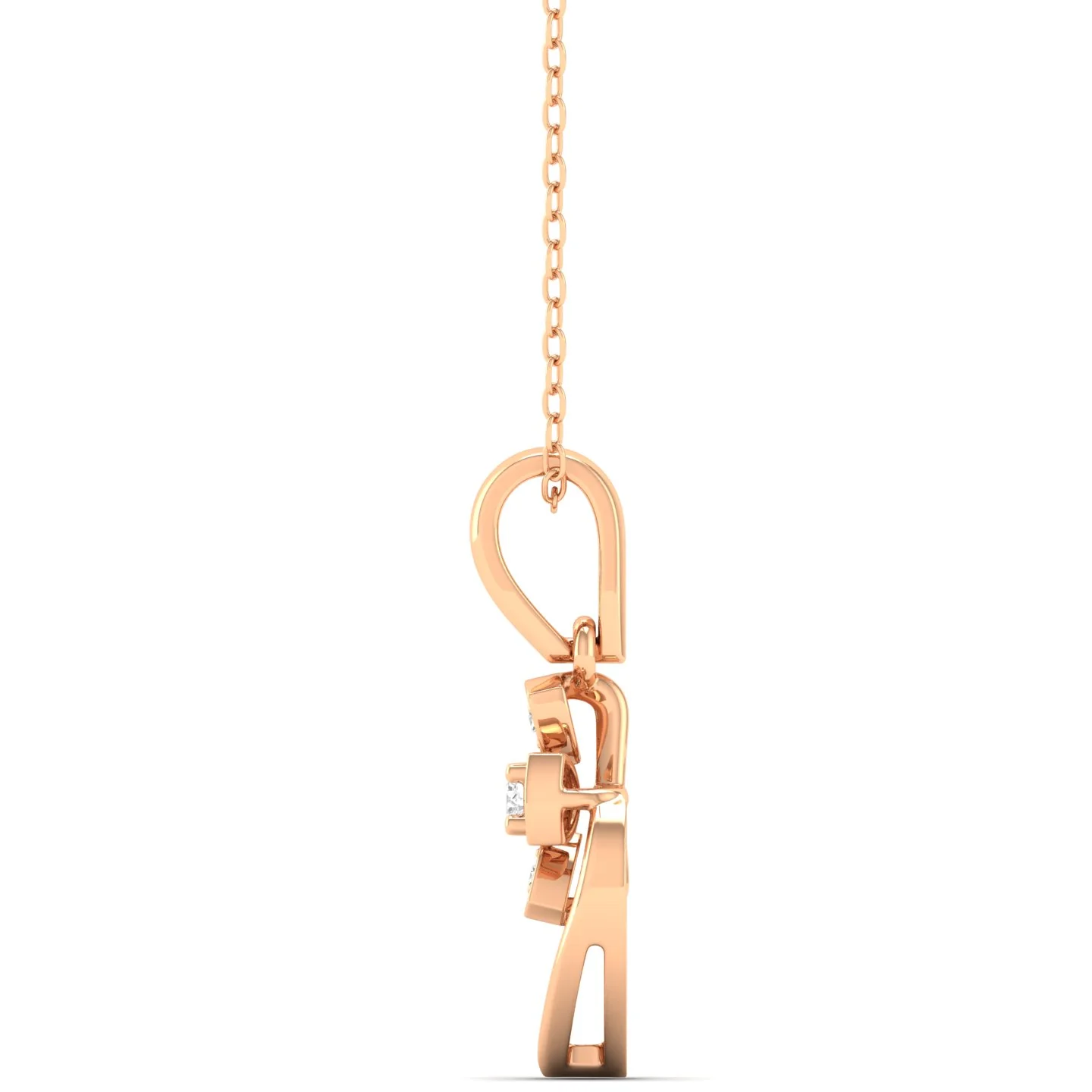 0.06Ct Round Diamond Heart Cross Pendant 9k Solid Gold - Image 9