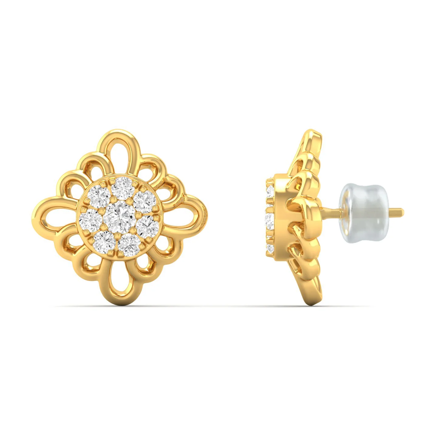 0.16 Ct Diamond Fashion Stud Earrings 9k Solid Gold - Image 2