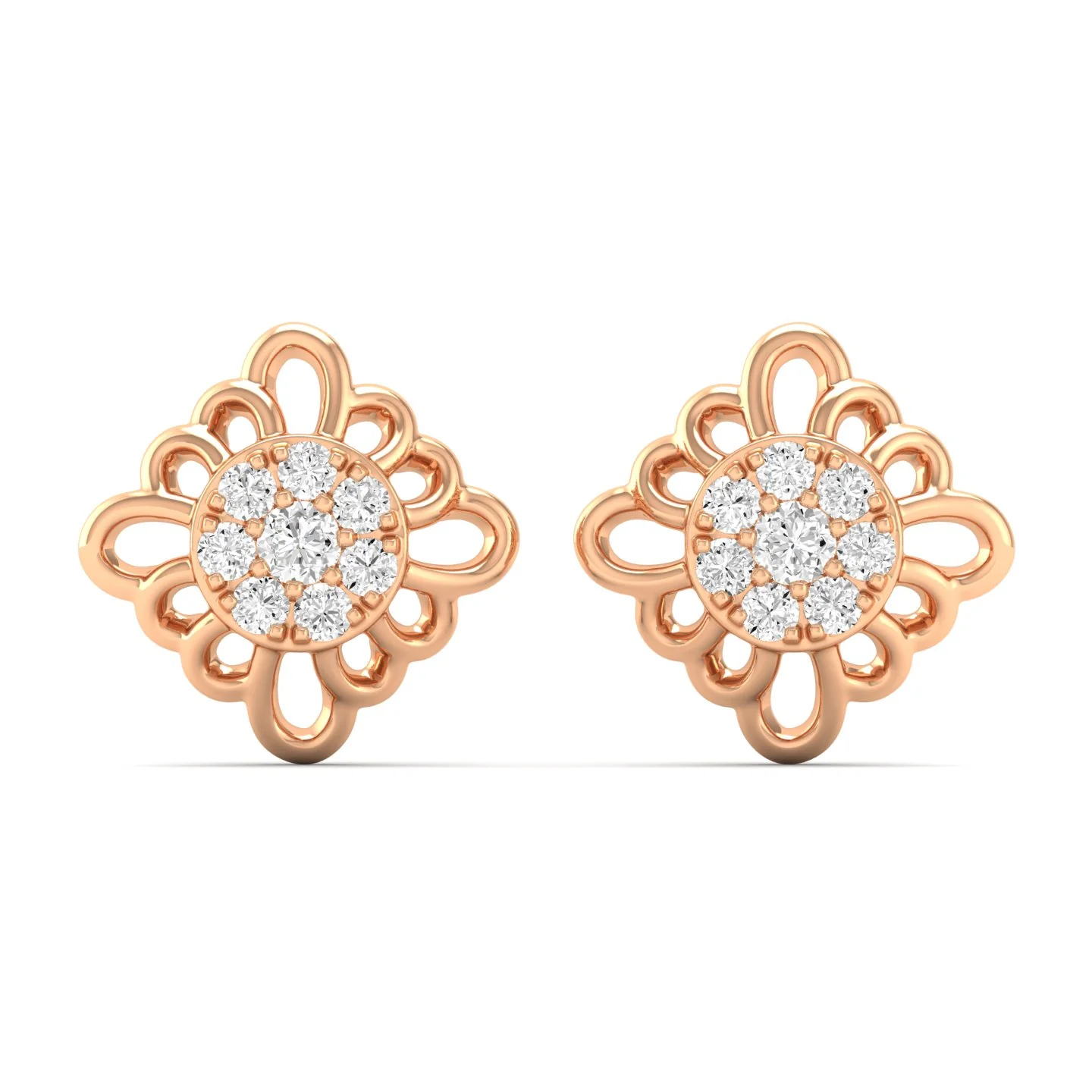 0.16 Ct Diamond Fashion Stud Earrings 9k Solid Gold - Image 3