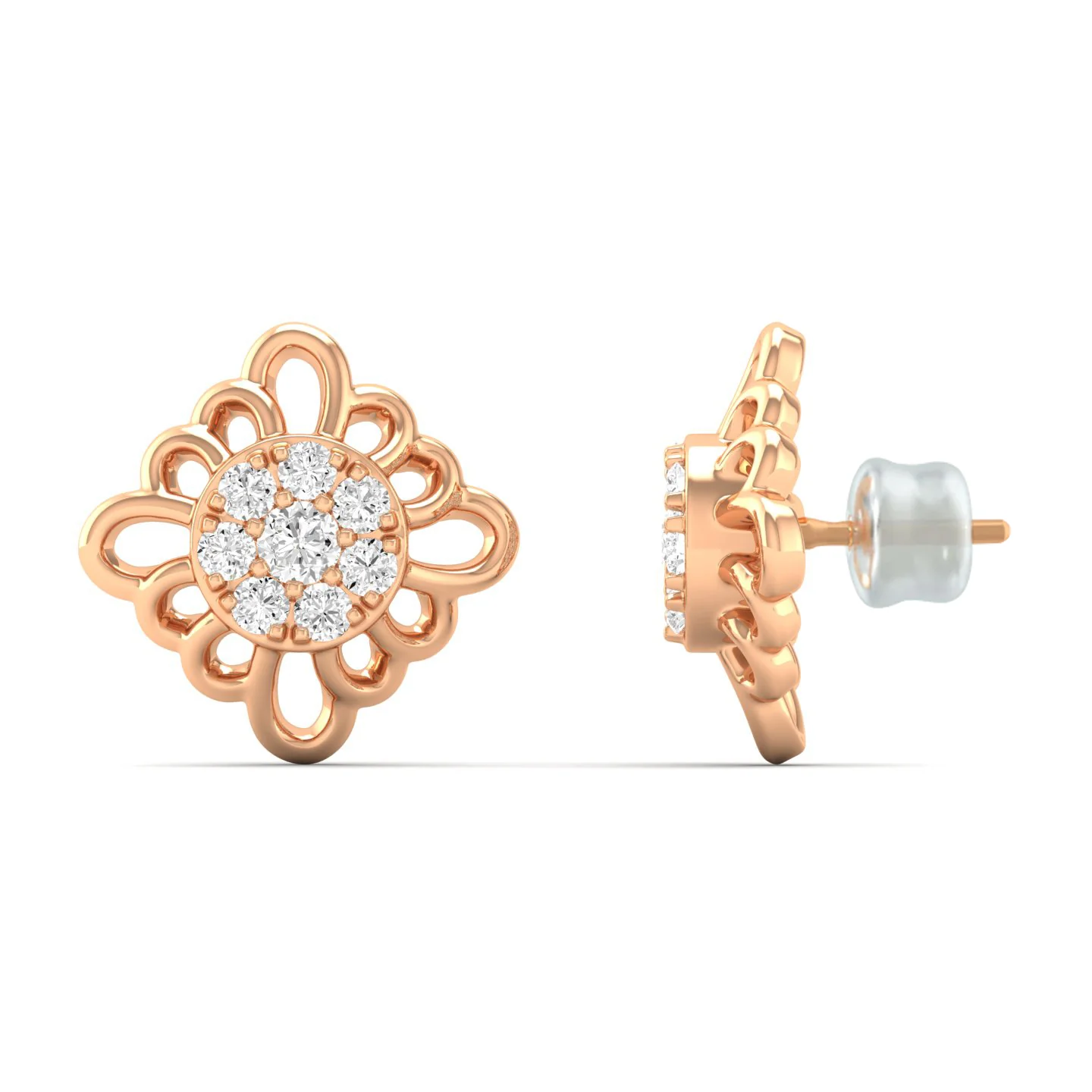 0.16 Ct Diamond Fashion Stud Earrings 9k Solid Gold - Image 5