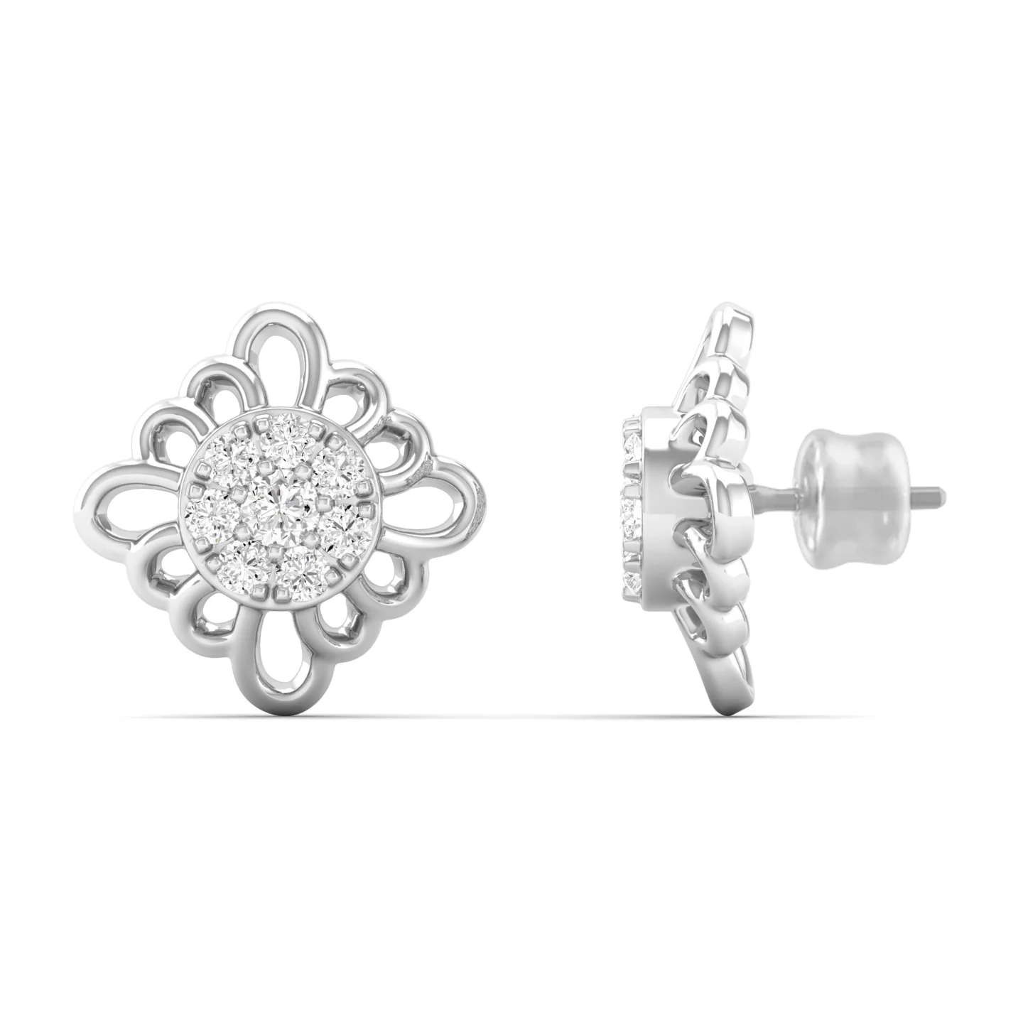 0.16 Ct Diamond Fashion Stud Earrings 9k Solid Gold - Image 6