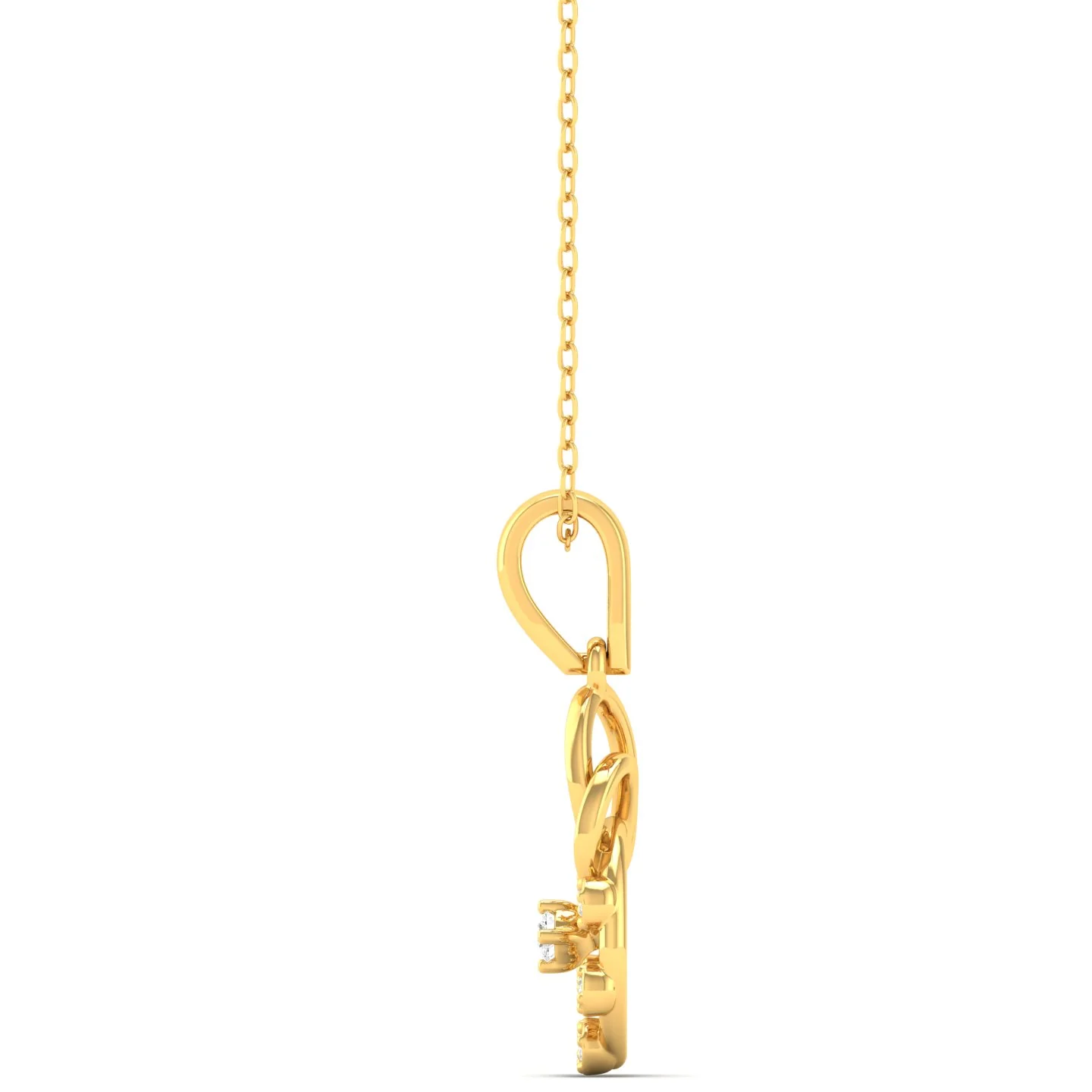 0.07Ct Round Diamond Circle Pendant 9k Solid Gold - Image 3