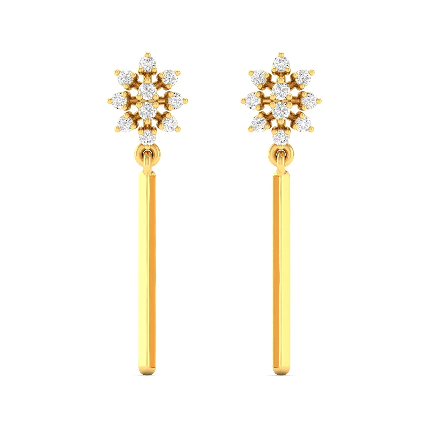0.16 Ct Diamond Fashion Drop Earrings 9k Solid Gold