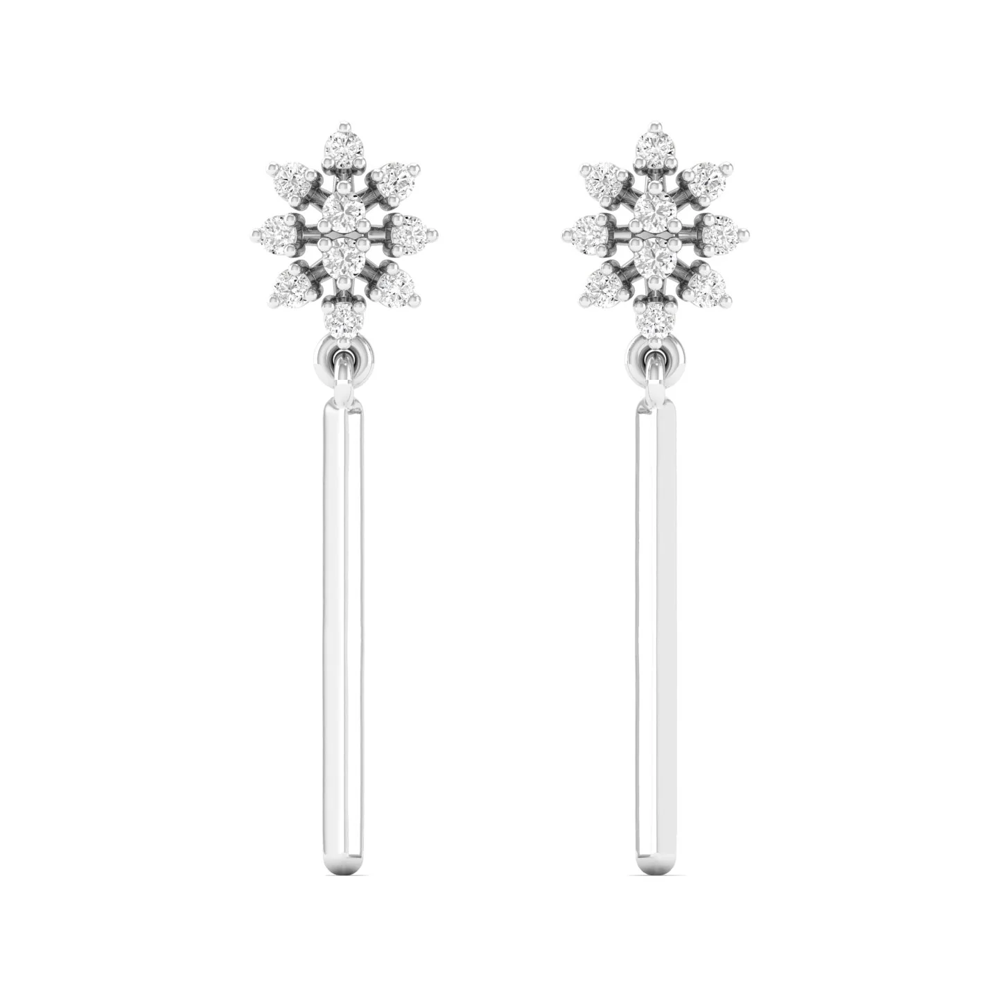 0.16 Ct Diamond Fashion Drop Earrings 9k Solid Gold - Image 4