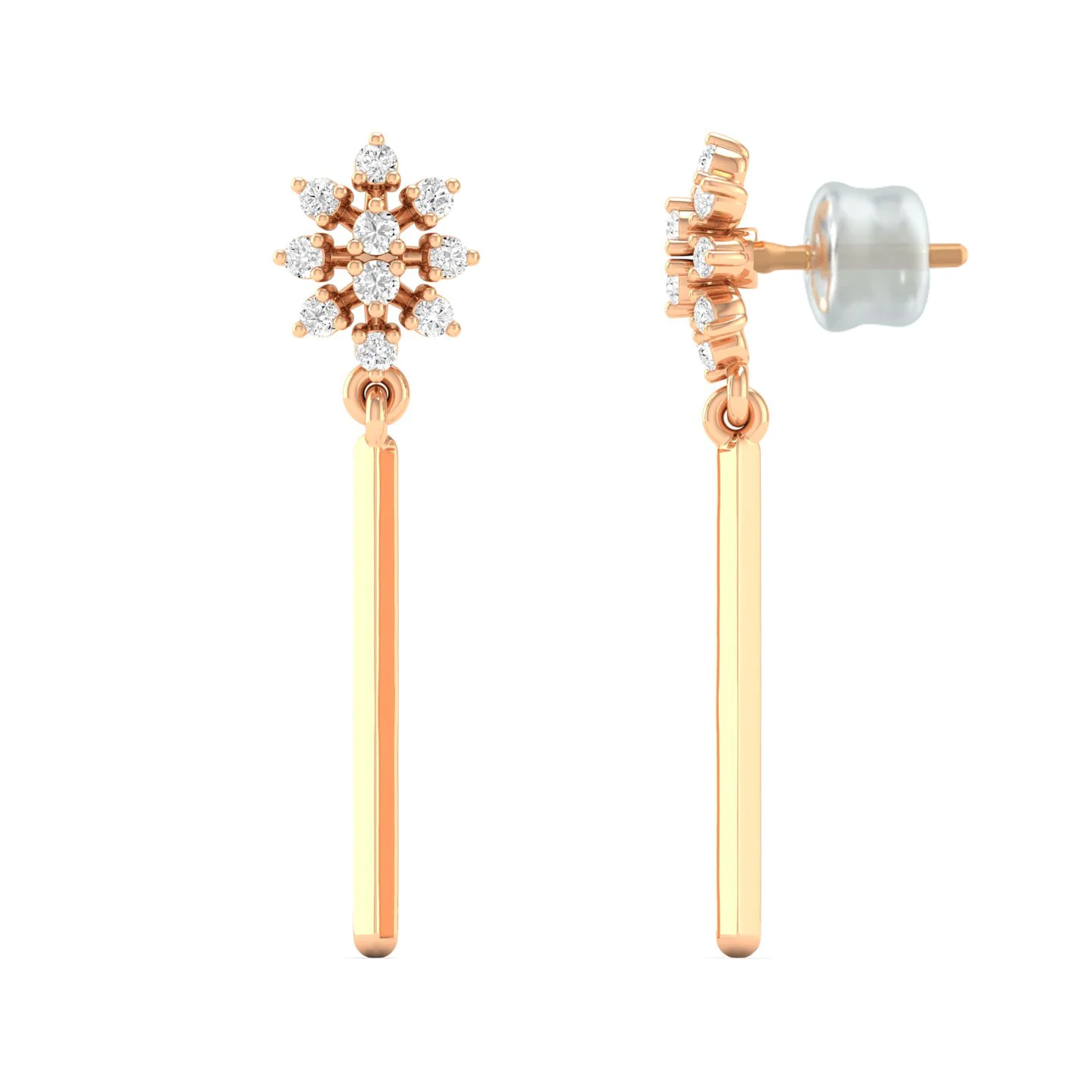 0.16 Ct Diamond Fashion Drop Earrings 9k Solid Gold - Image 5