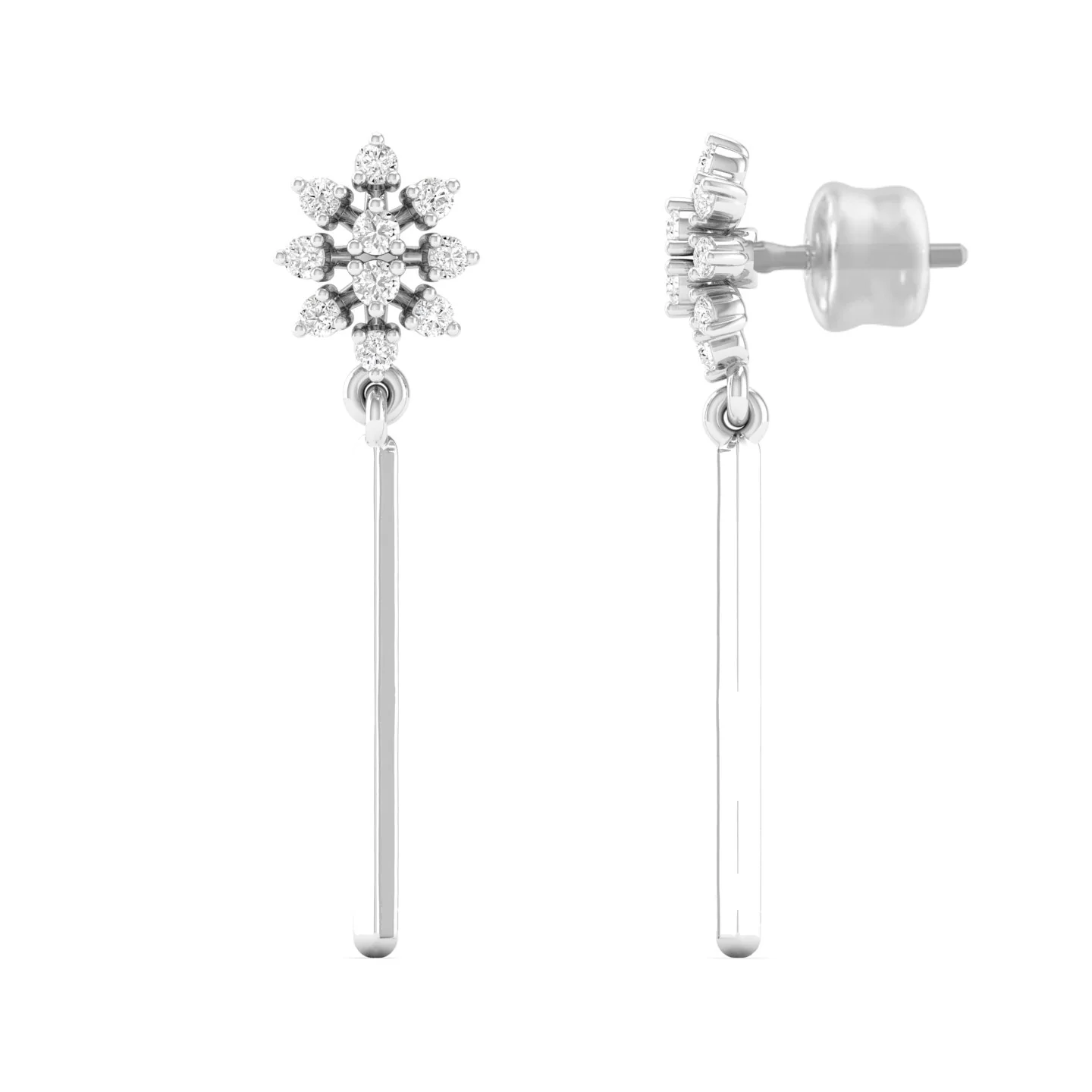 0.16 Ct Diamond Fashion Drop Earrings 9k Solid Gold - Image 6
