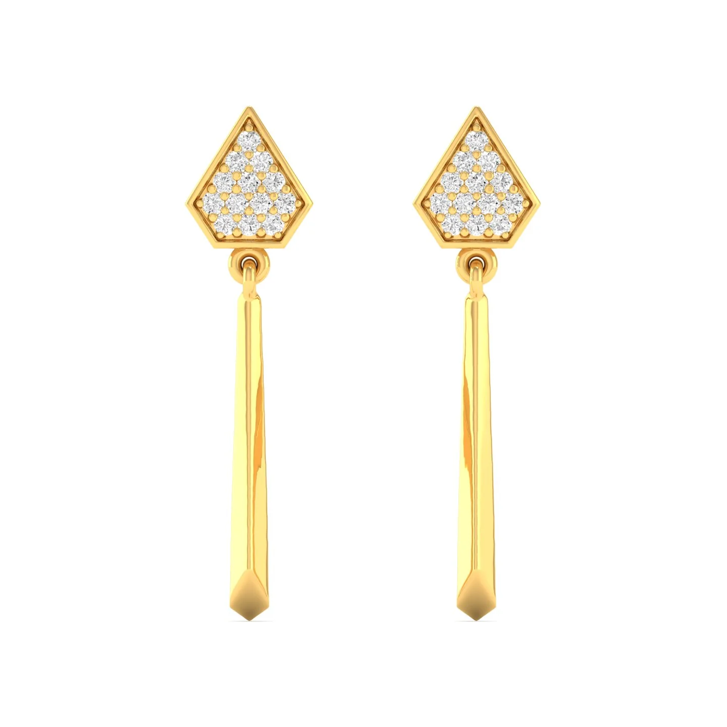 0.13 Ct Diamond Fashion Drop Earrings 9k Solid Gold