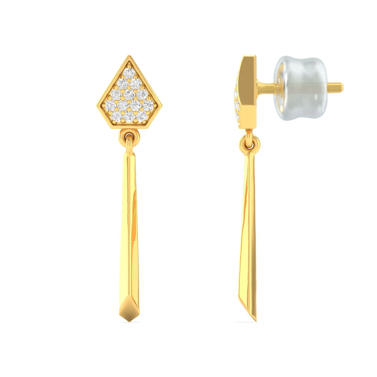 0.13 Ct Diamond Fashion Drop Earrings 9k Solid Gold - Image 2