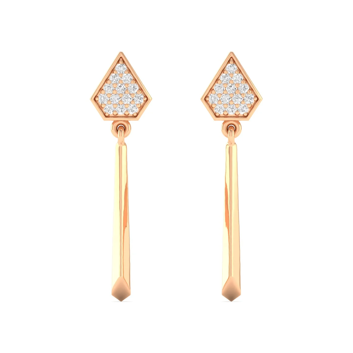 0.13 Ct Diamond Fashion Drop Earrings 9k Solid Gold - Image 3