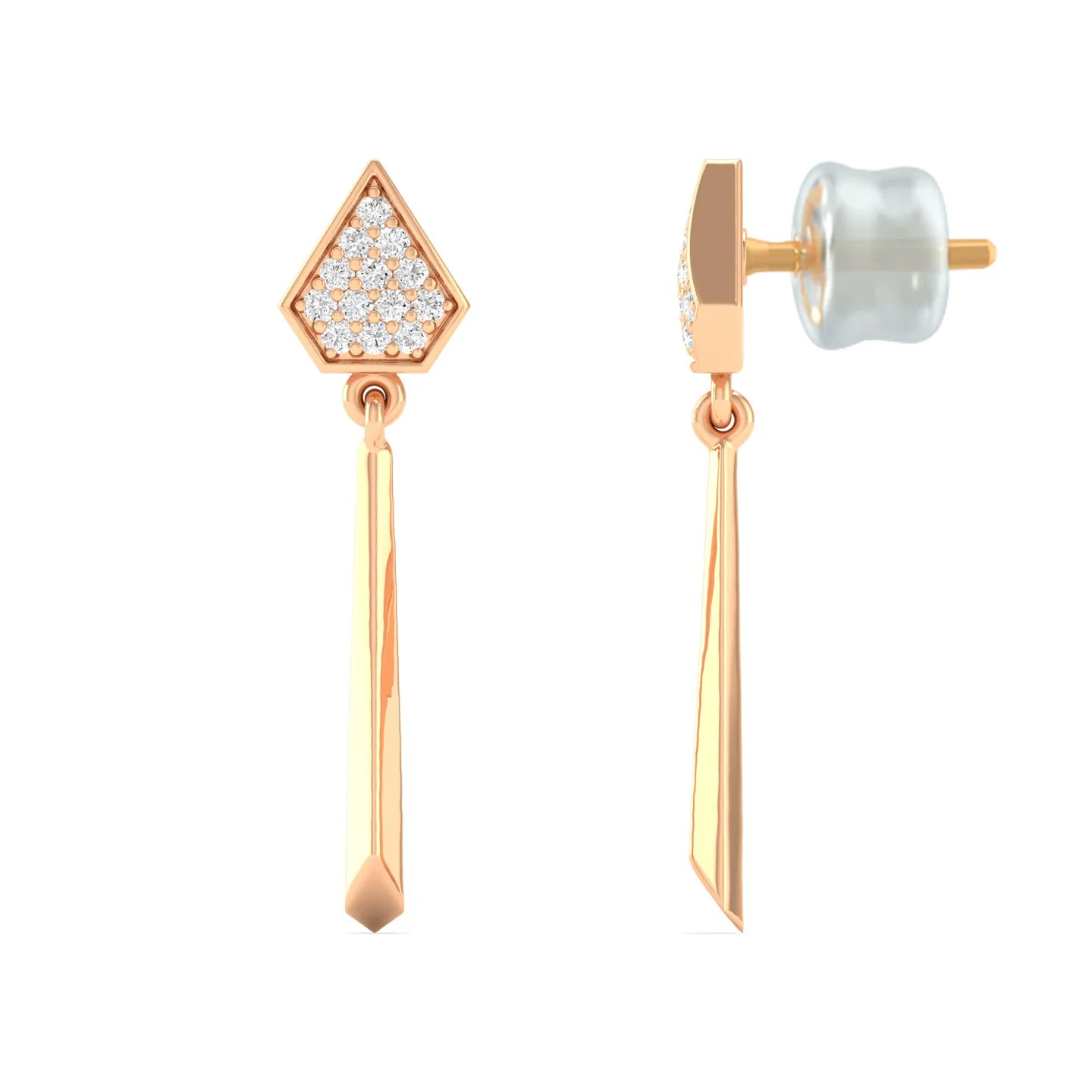 0.13 Ct Diamond Fashion Drop Earrings 9k Solid Gold - Image 4
