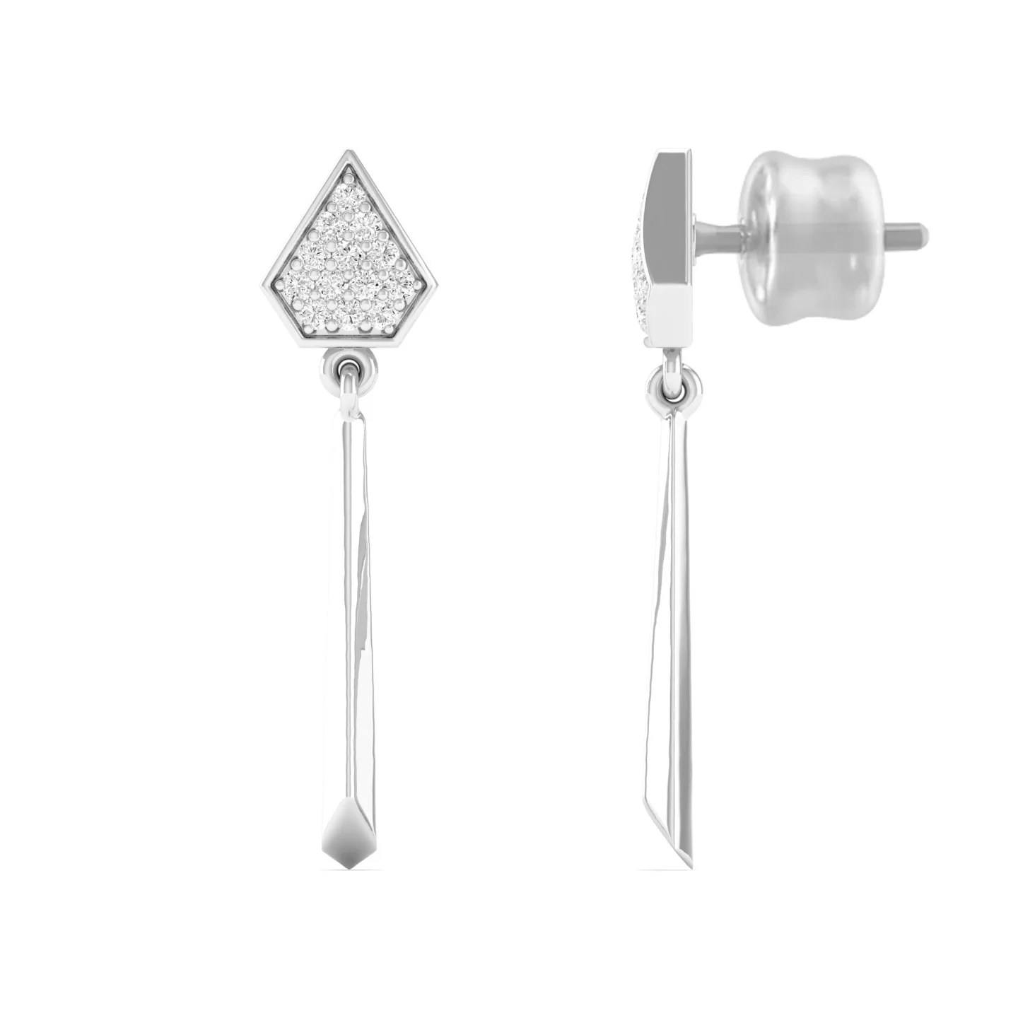 0.13 Ct Diamond Fashion Drop Earrings 9k Solid Gold - Image 6