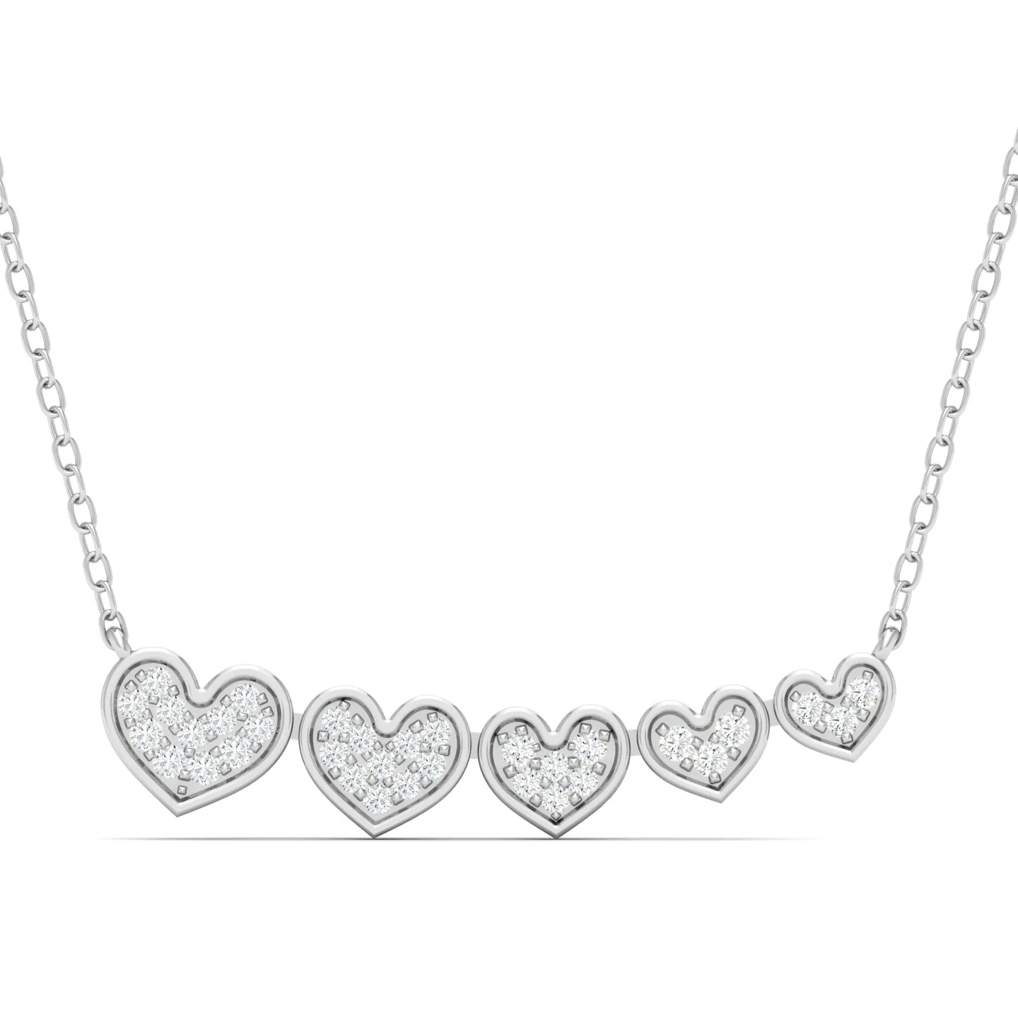 0.12 Ctw Heart Cluster Graduating Fashion Pendant - Image 4