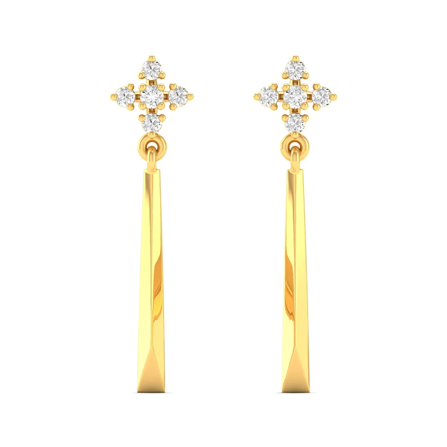 0.10 Ct Diamond Fashion Drop Earrings 9k Solid Gold