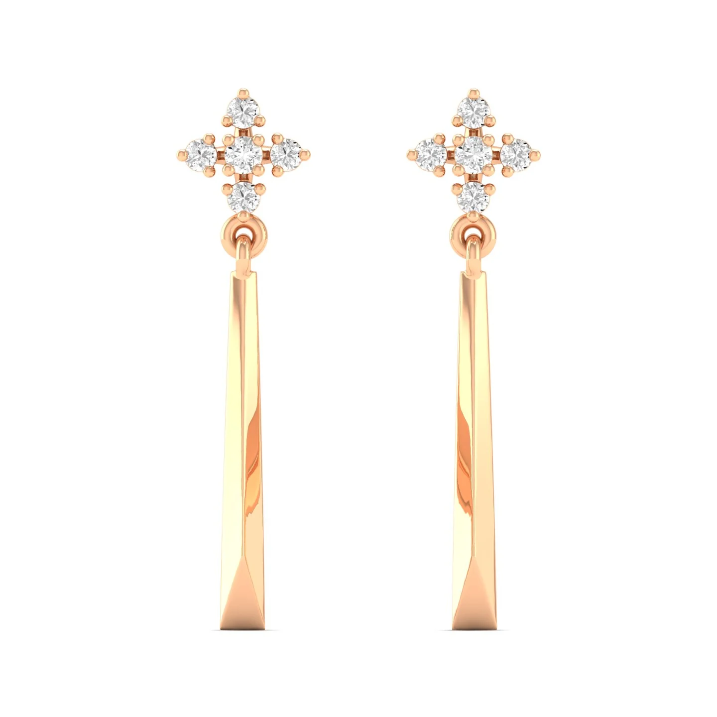 0.10 Ct Diamond Fashion Drop Earrings 9k Solid Gold - Image 3