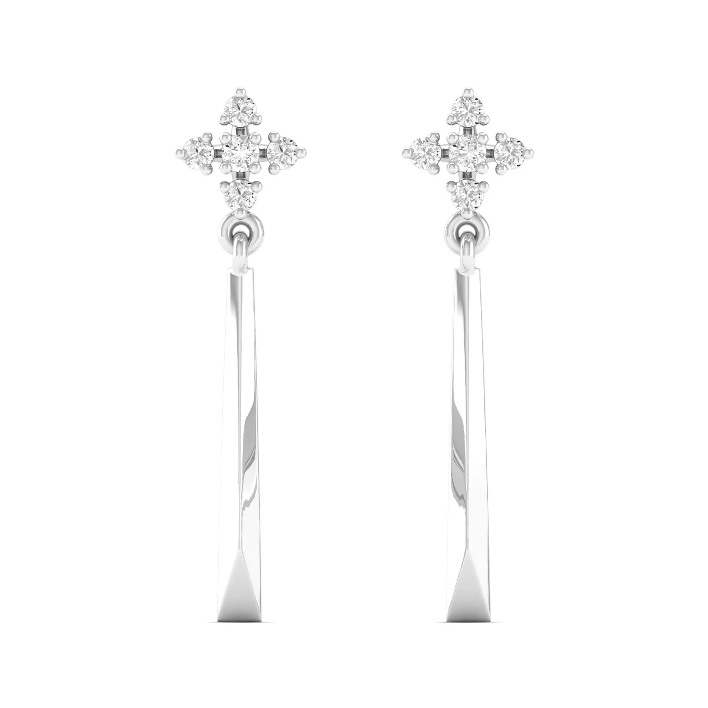 0.10 Ct Diamond Fashion Drop Earrings 9k Solid Gold - Image 4