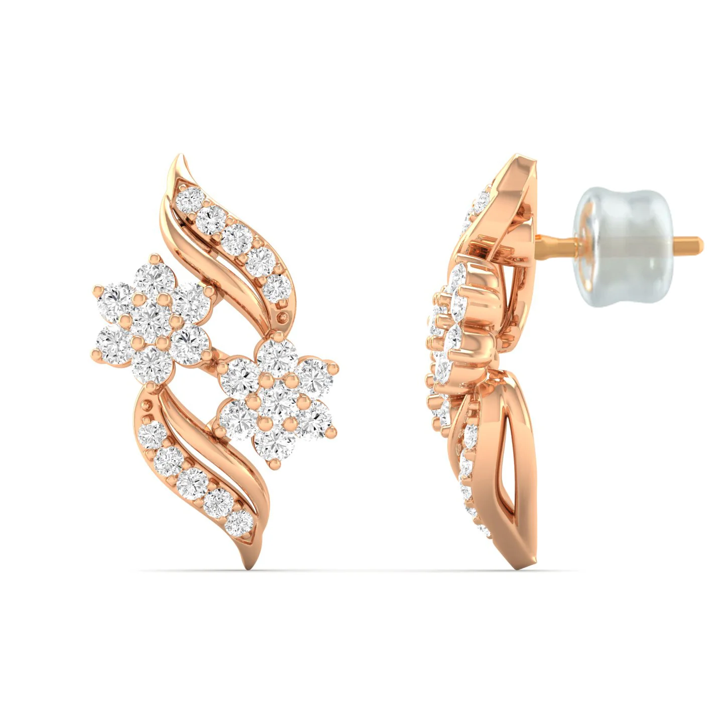 0.42 Ct Diamond Fashion Stud Earrings 9k Solid Gold - Image 4