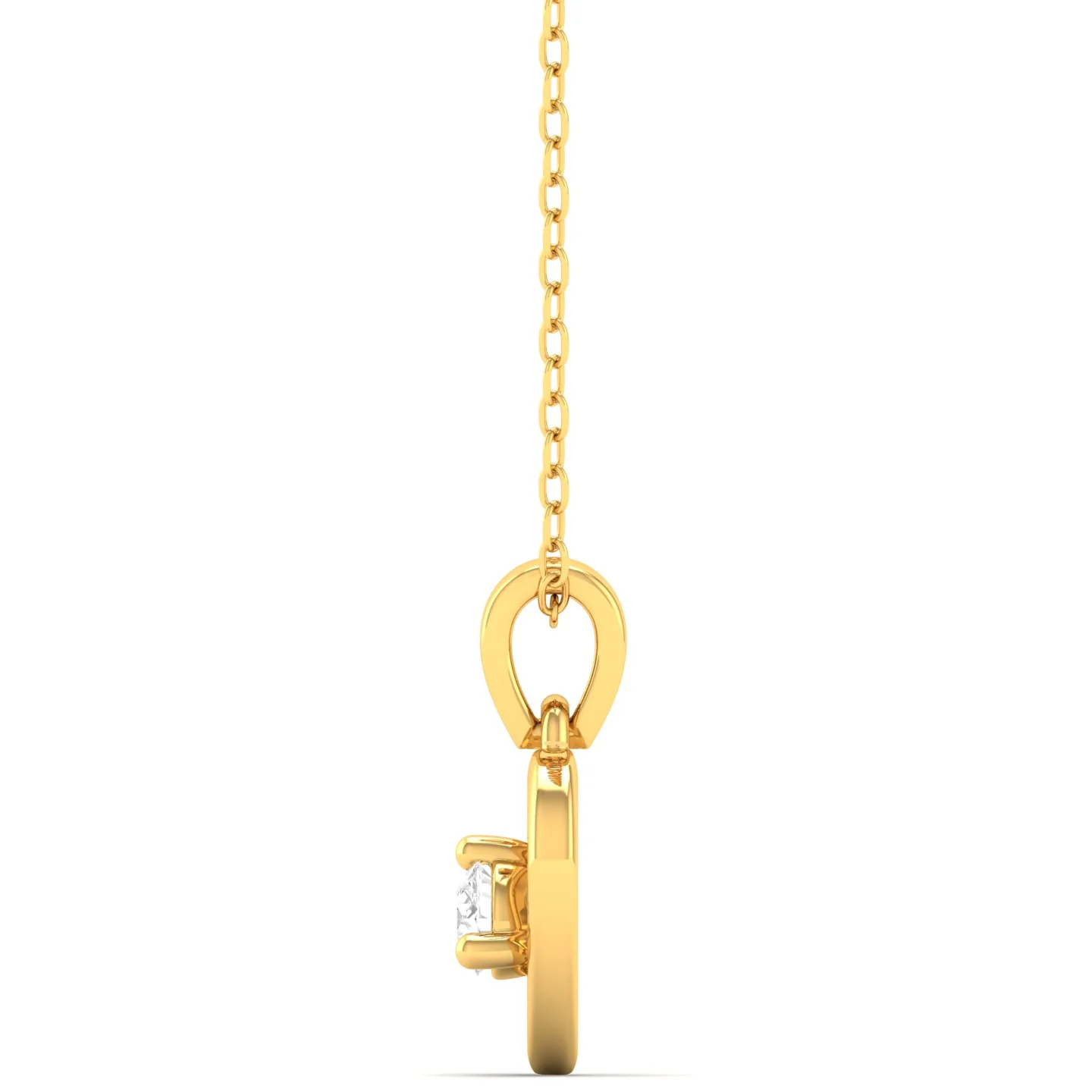 0.09Ct Round Diamond Heart Pendant 9k Solid Gold - Image 3