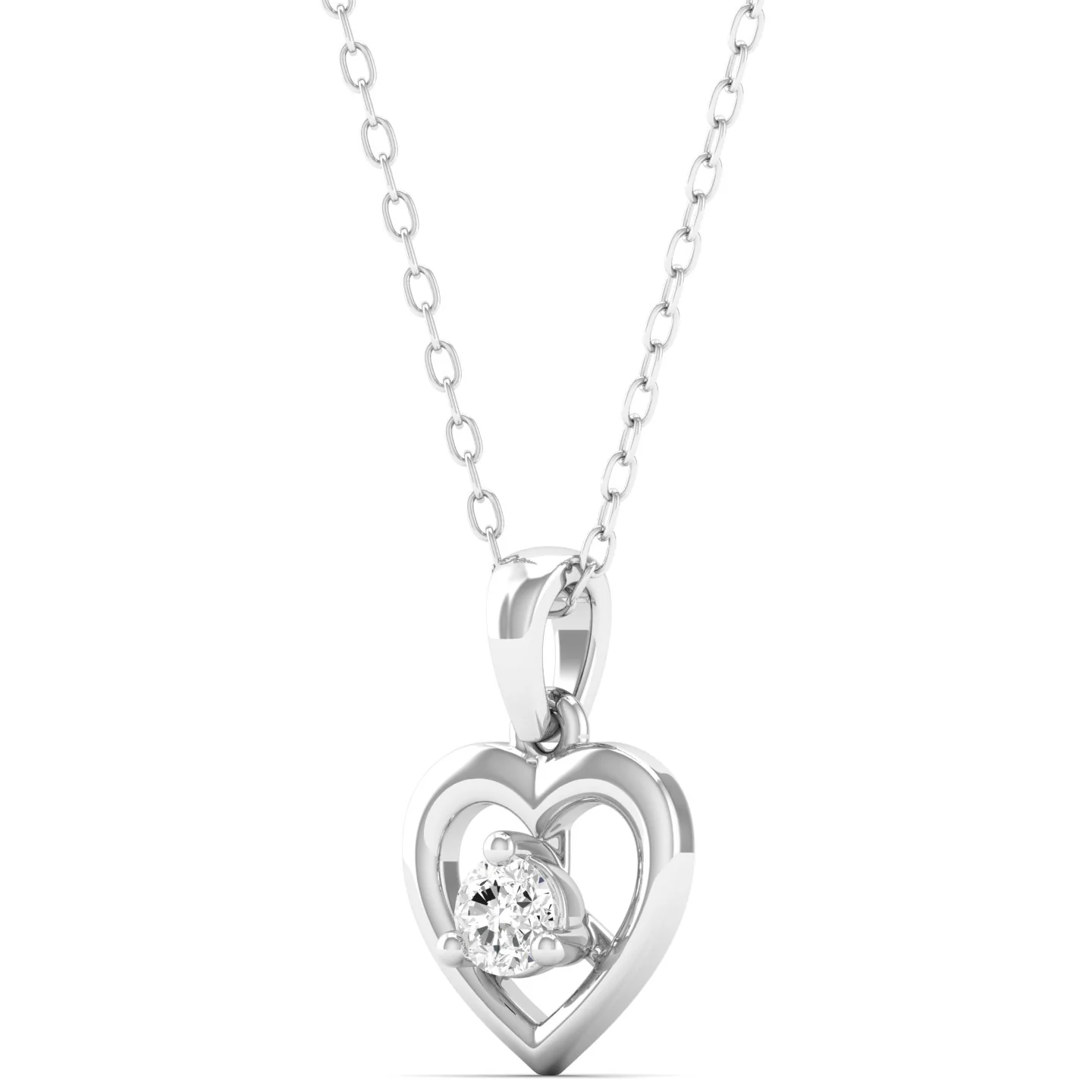 0.09Ct Round Diamond Heart Pendant 9k Solid Gold - Image 9