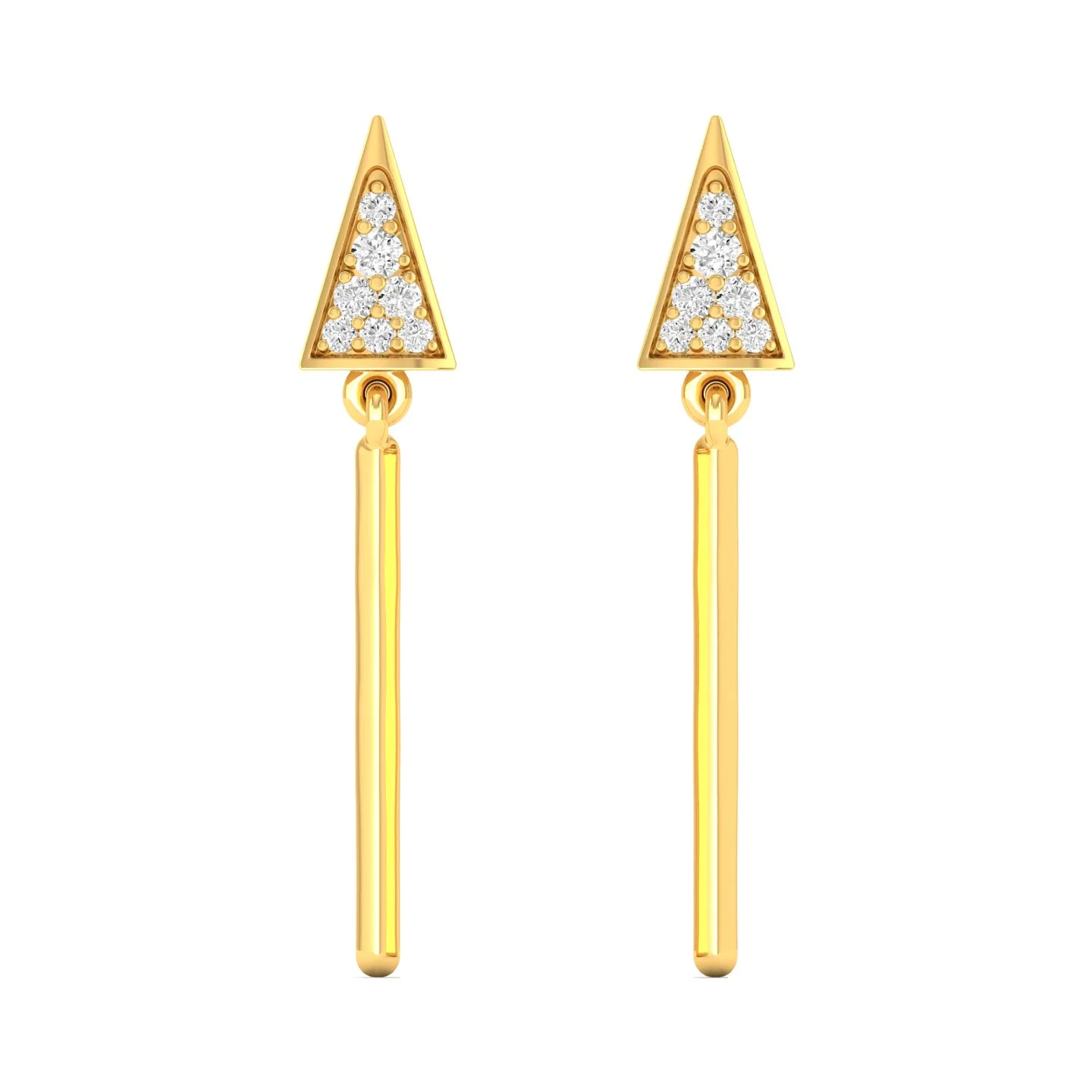0.09 Ct Diamond Fashion Drop Earrings 9k Solid Gold