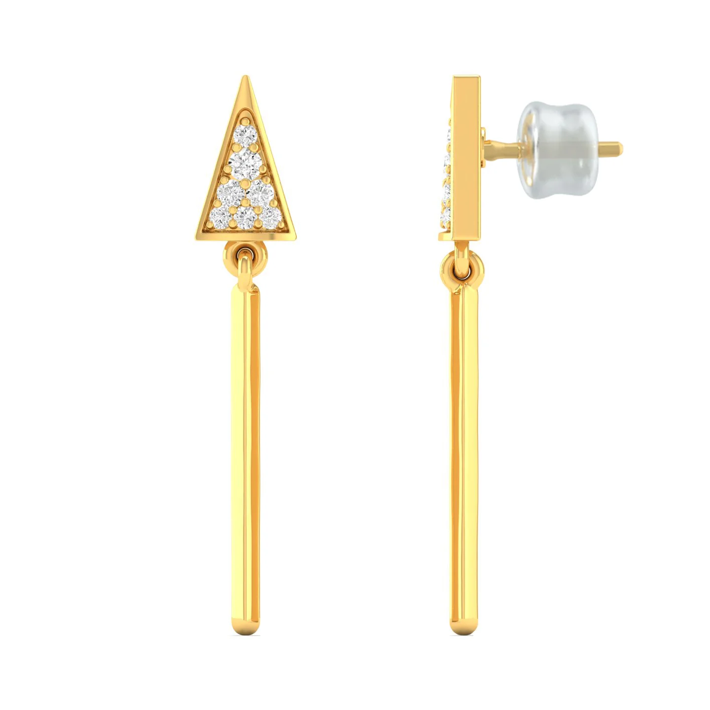 0.09 Ct Diamond Fashion Drop Earrings 9k Solid Gold - Image 2