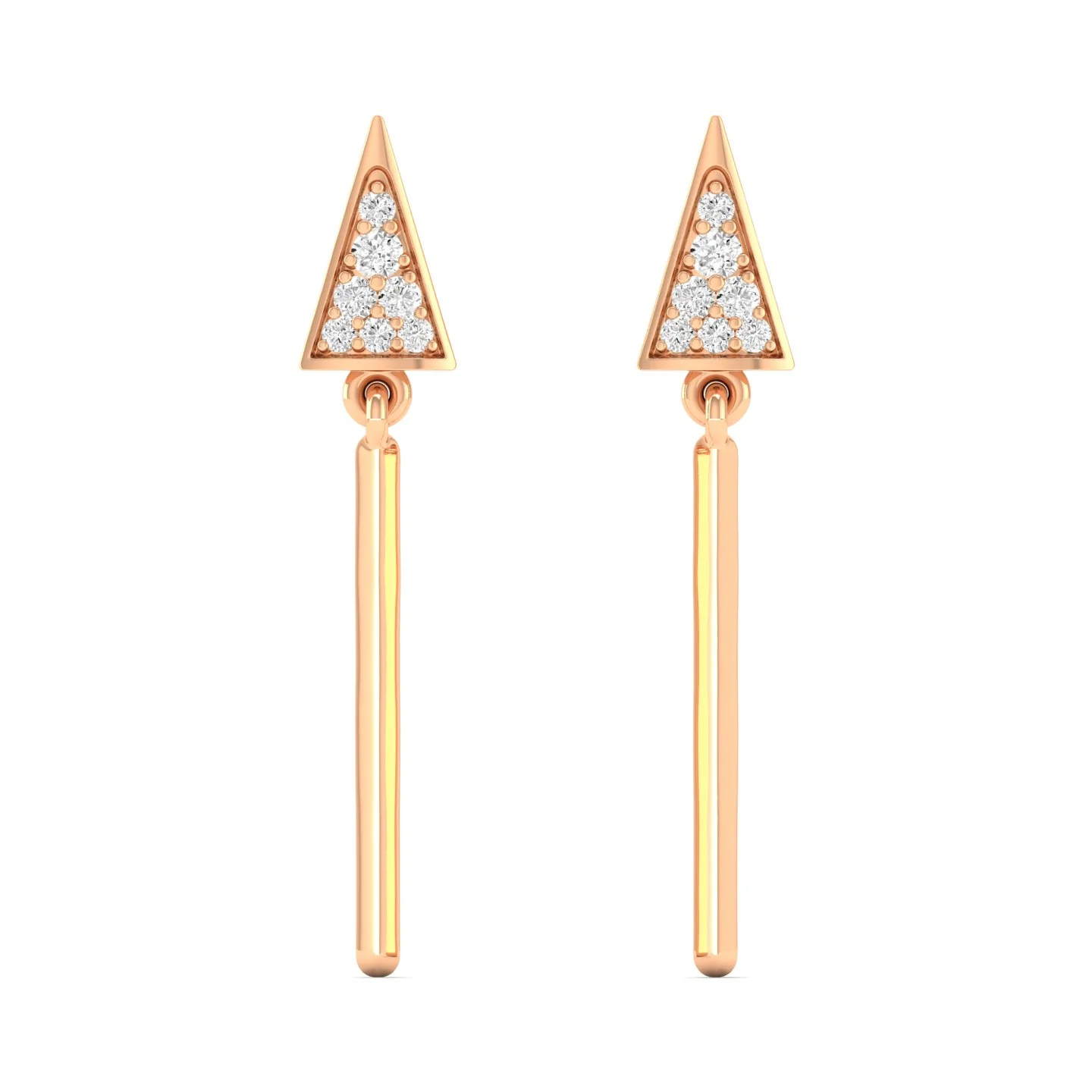 0.09 Ct Diamond Fashion Drop Earrings 9k Solid Gold - Image 3