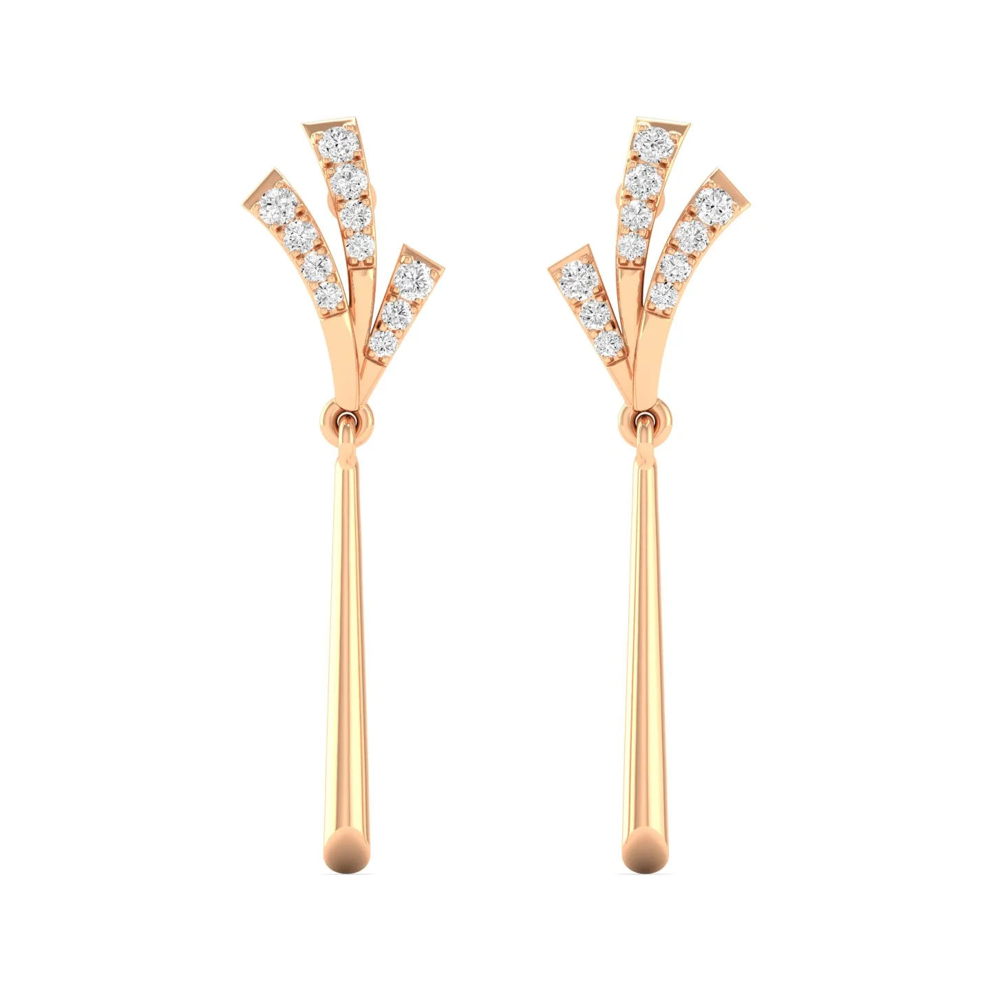 0.16 Ct Diamond Fashion Drop Earrings 9k Solid Gold - Image 3