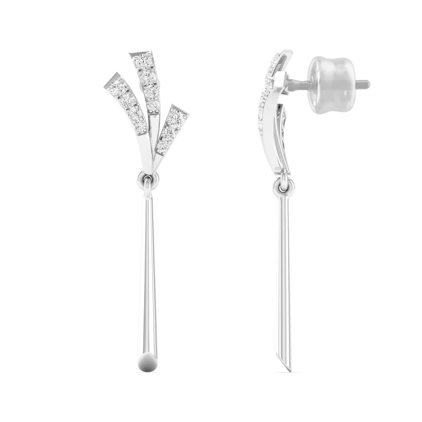 0.16 Ct Diamond Fashion Drop Earrings 9k Solid Gold - Image 5