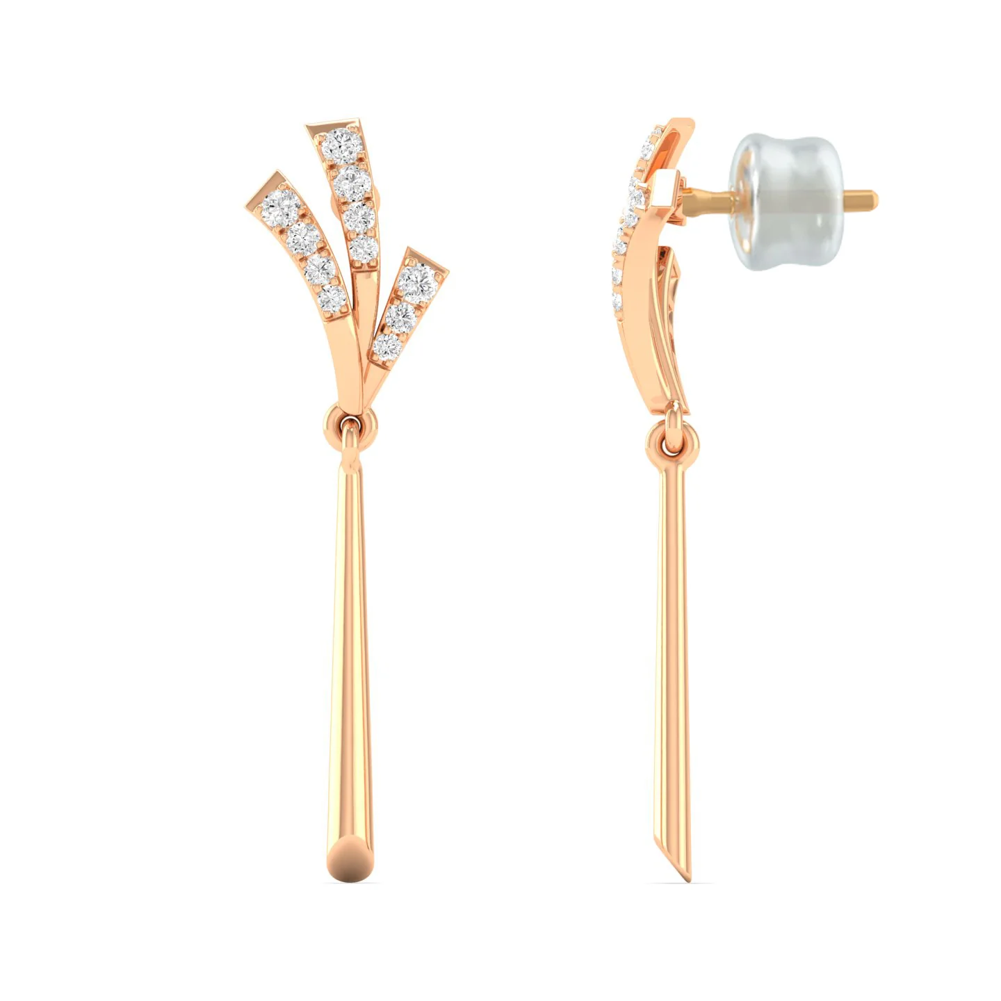 0.16 Ct Diamond Fashion Drop Earrings 9k Solid Gold - Image 6