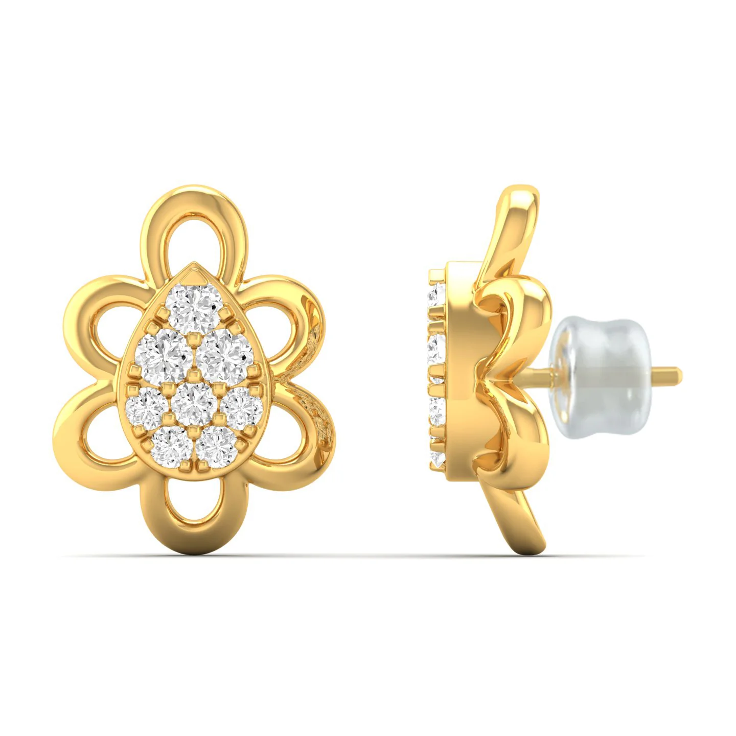 0.20 Ct Diamond Fashion Stud Earrings 9k Solid Gold - Image 2