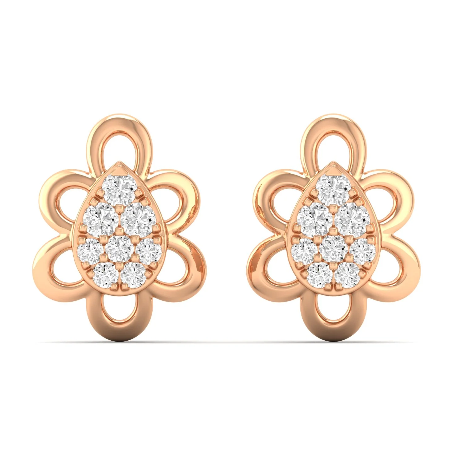 0.20 Ct Diamond Fashion Stud Earrings 9k Solid Gold - Image 3