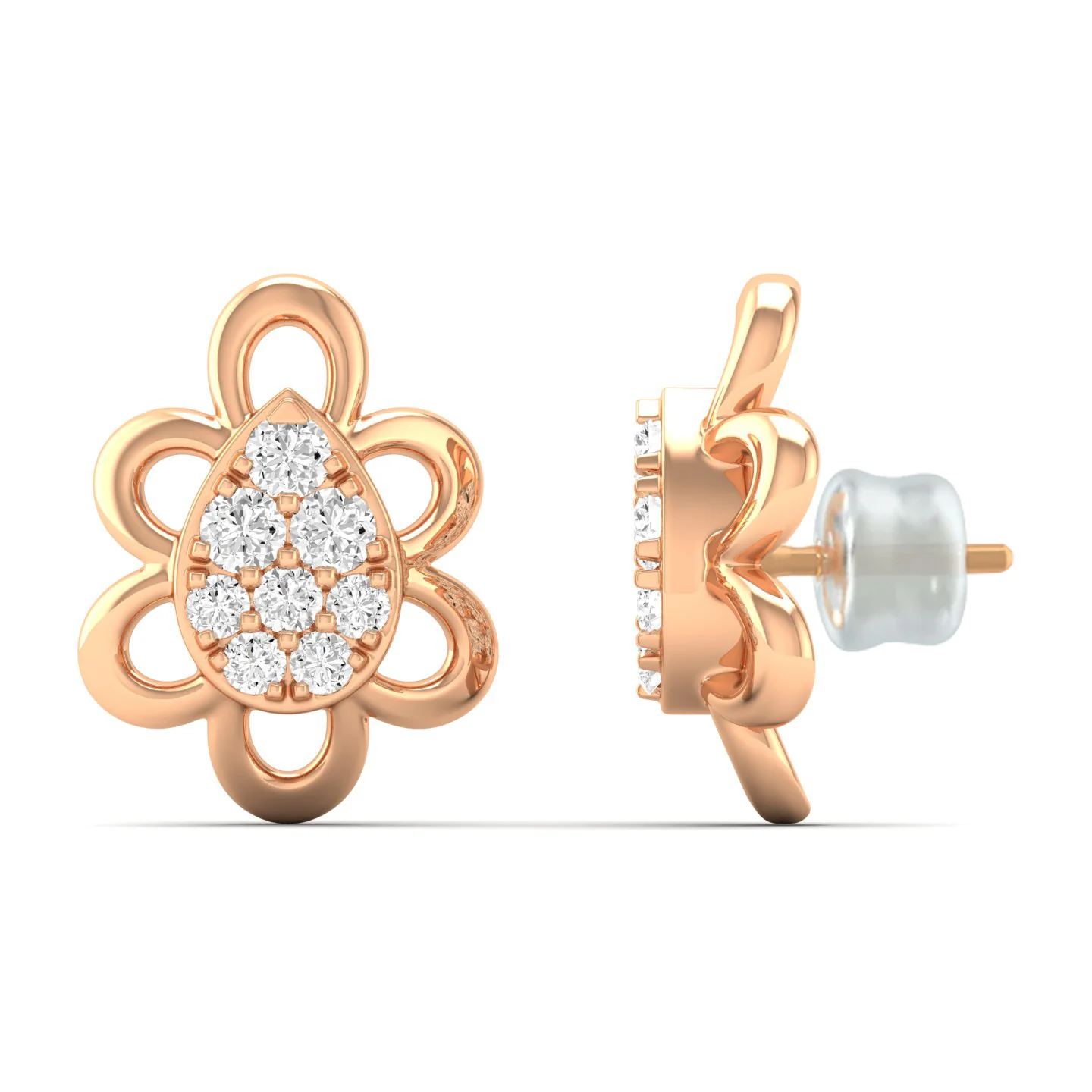0.20 Ct Diamond Fashion Stud Earrings 9k Solid Gold - Image 5