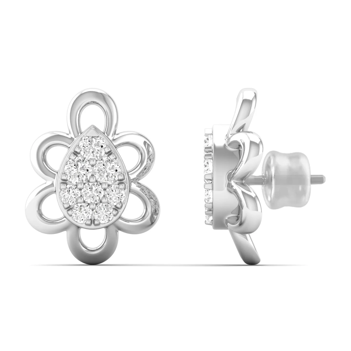 0.20 Ct Diamond Fashion Stud Earrings 9k Solid Gold - Image 6