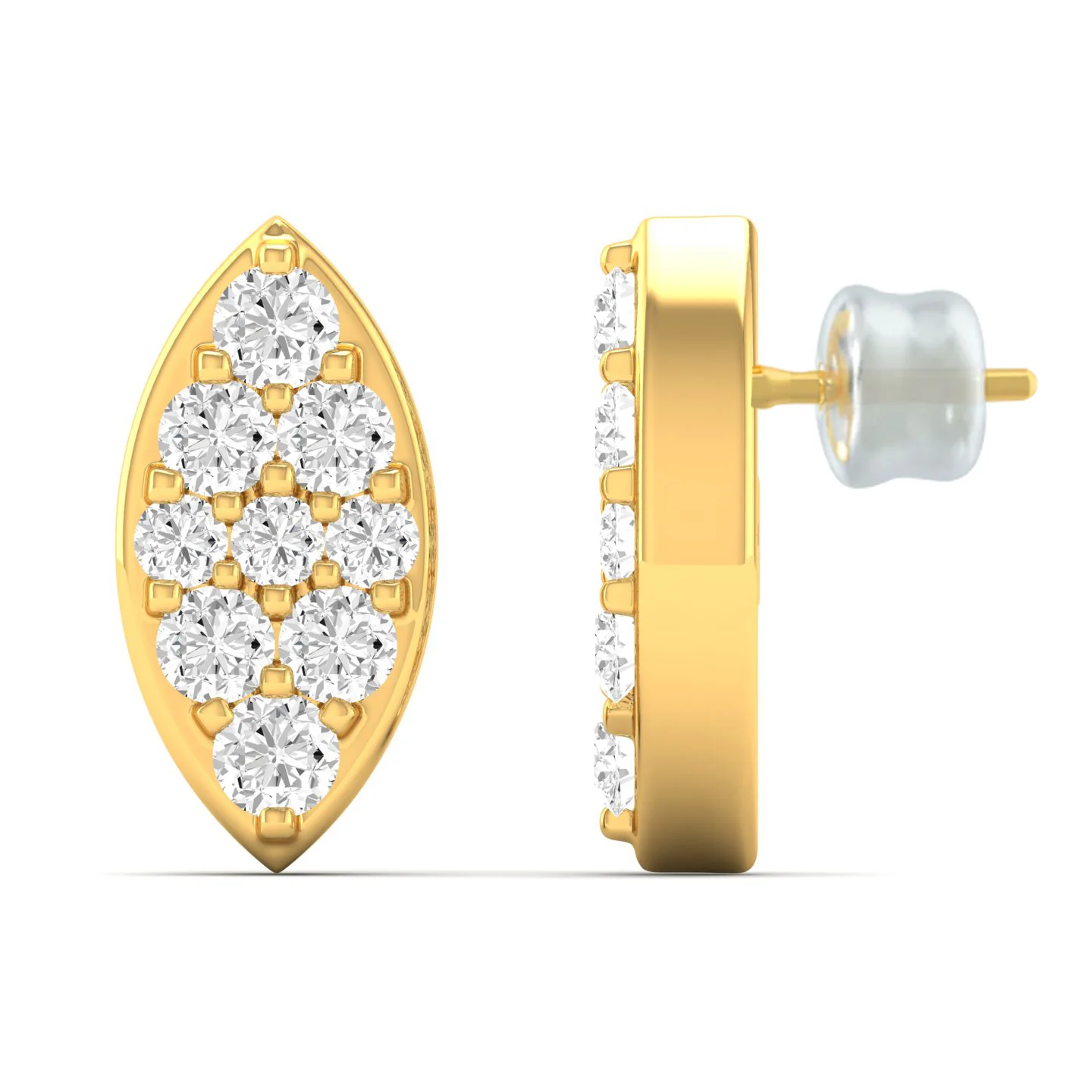 0.20 Ct Diamond Fashion Stud Earrings 9k Solid Gold - Image 2