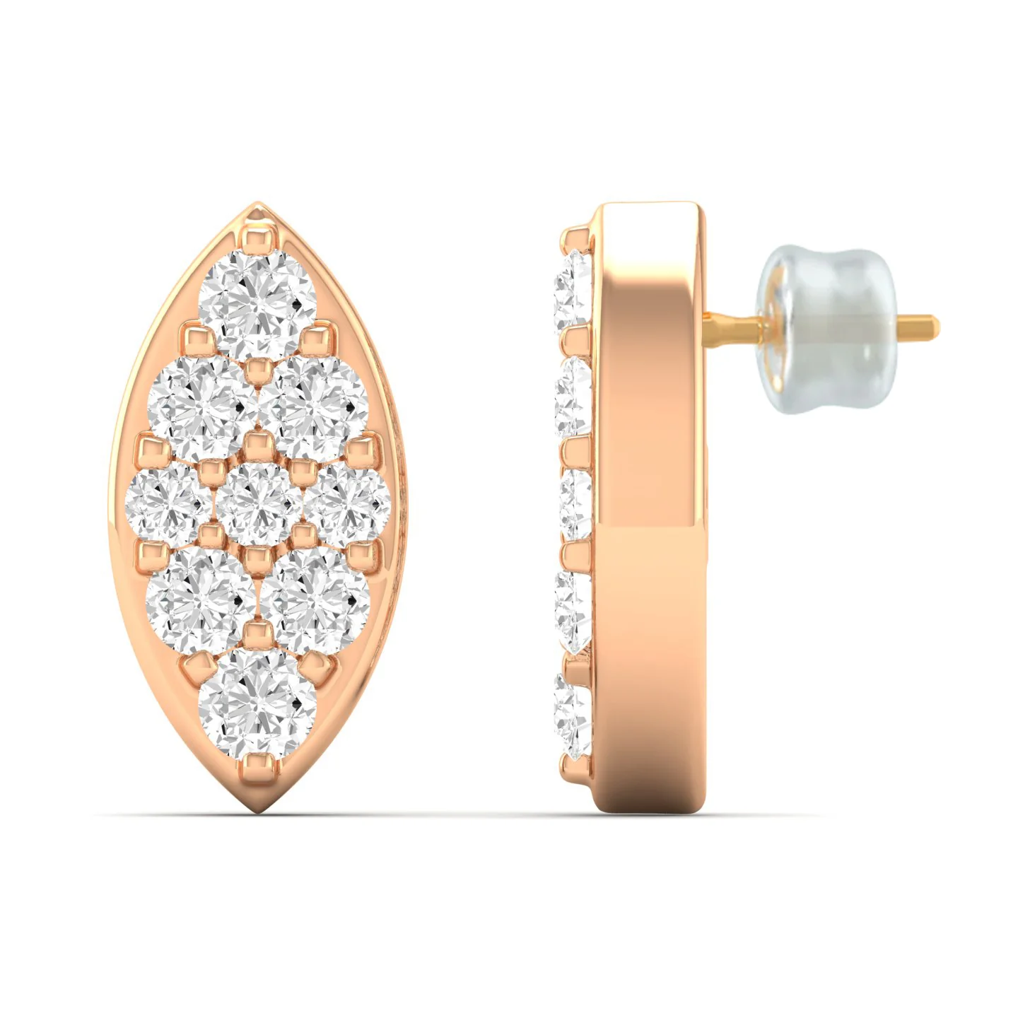 0.20 Ct Diamond Fashion Stud Earrings 9k Solid Gold - Image 4
