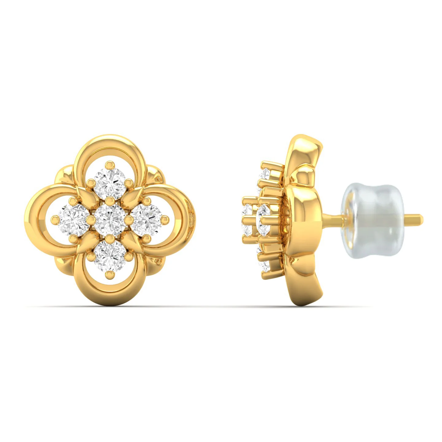 0.13 Ct Diamond Fashion Stud Earrings 9k Solid Gold - Image 2