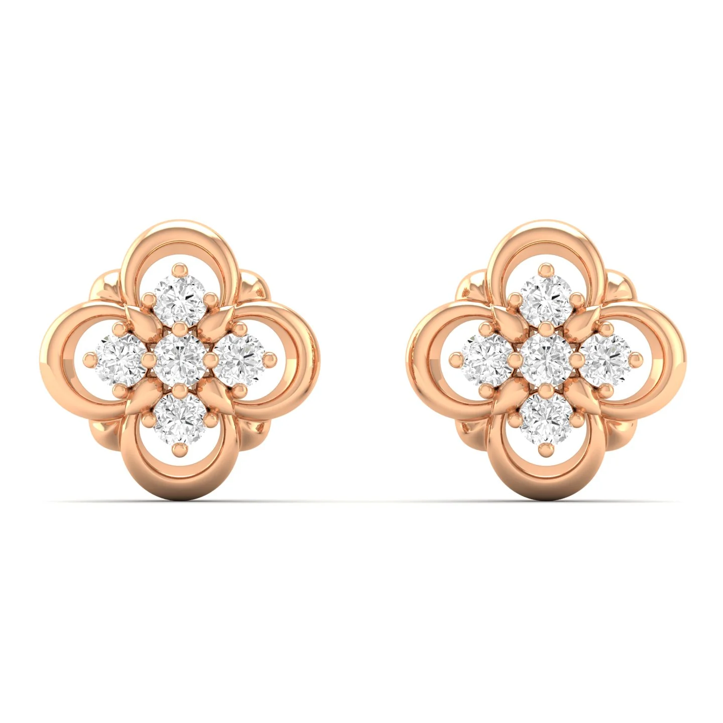 0.13 Ct Diamond Fashion Stud Earrings 9k Solid Gold - Image 4