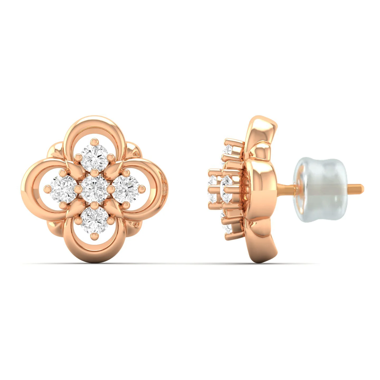 0.13 Ct Diamond Fashion Stud Earrings 9k Solid Gold - Image 6