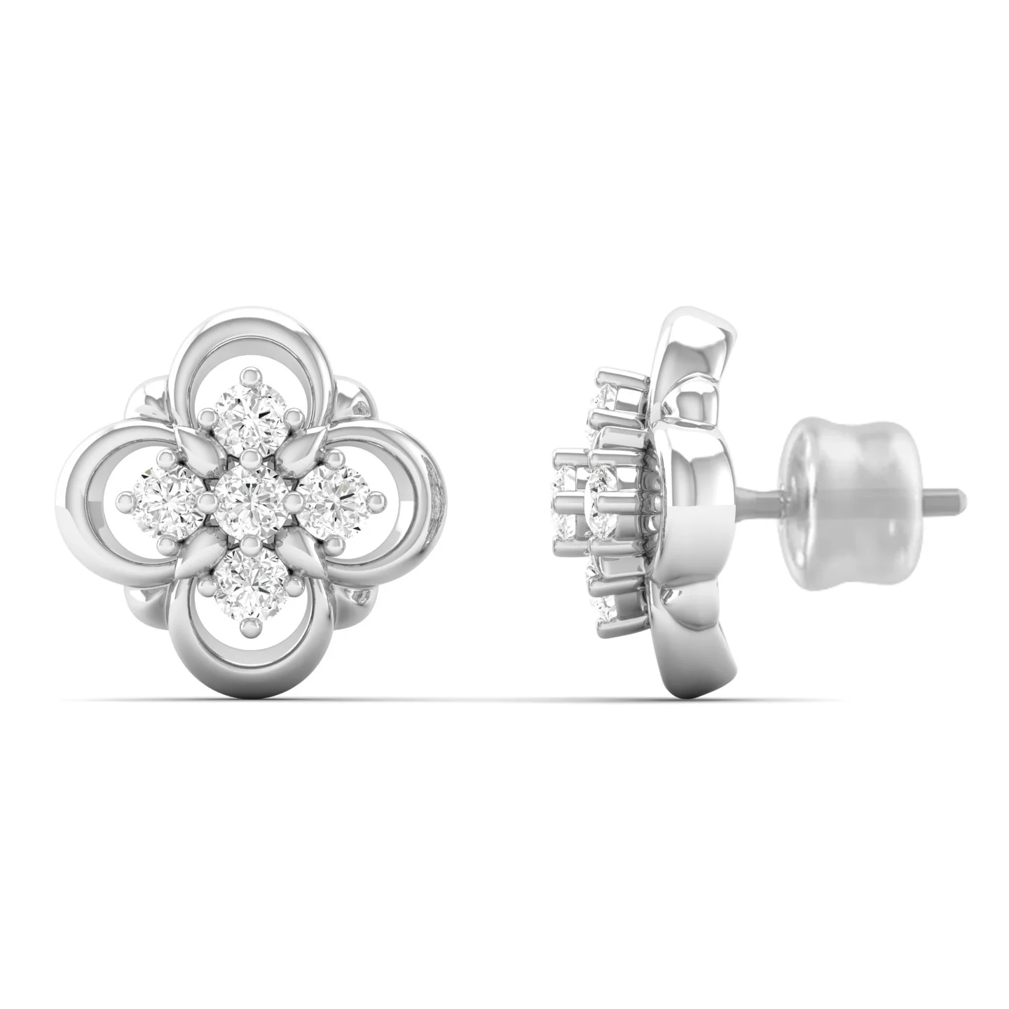 0.13 Ct Diamond Fashion Stud Earrings 9k Solid Gold - Image 9