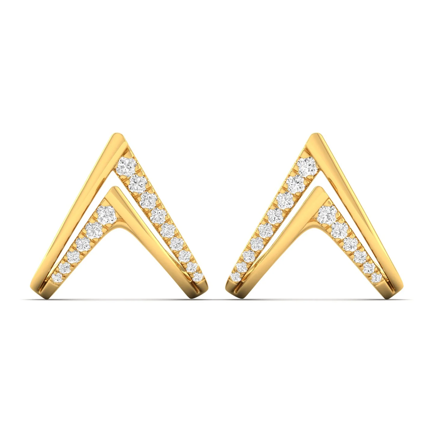 0.36 Ct Diamond Fashion Stud Earrings 9k Solid Gold